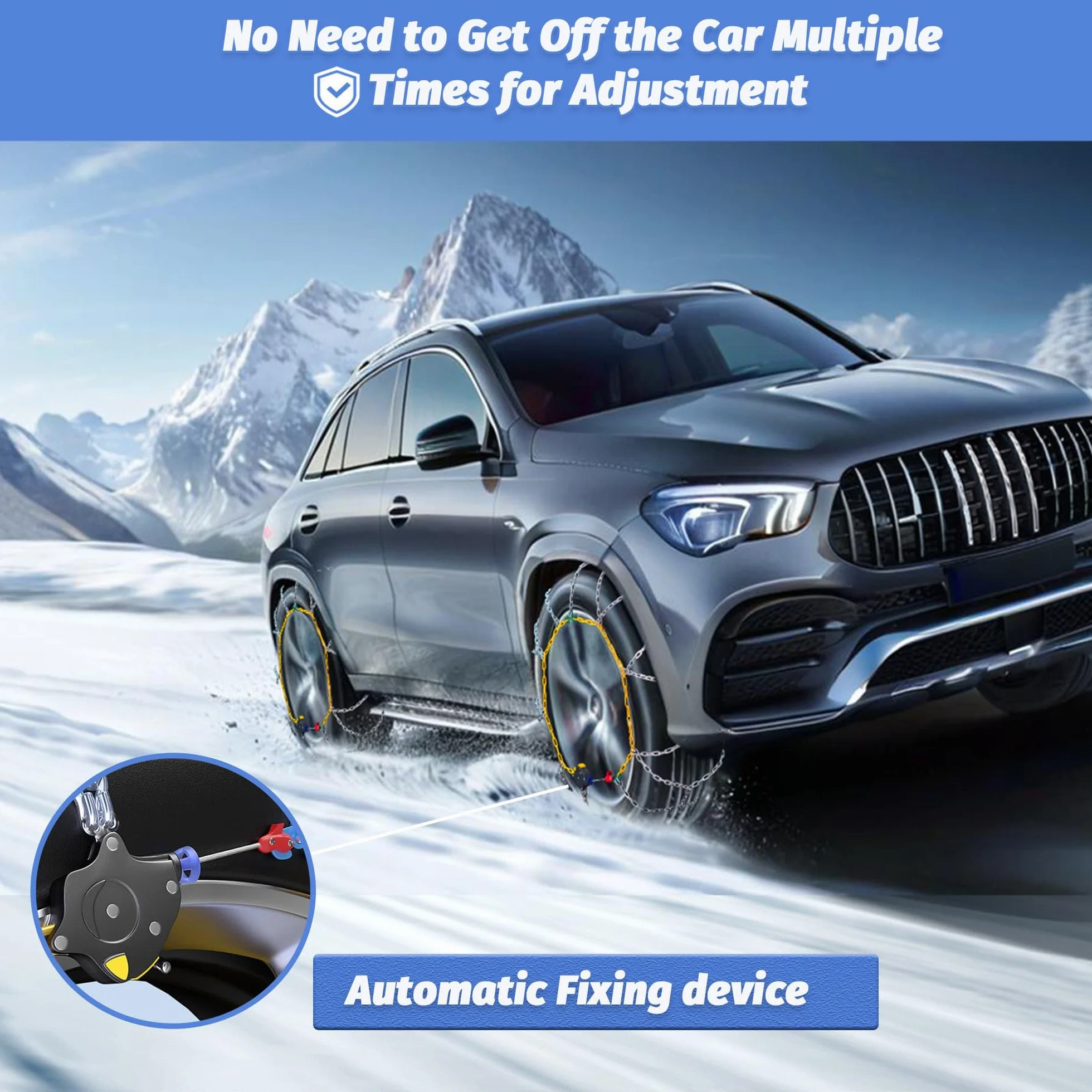 Catene da Neve Automatiche HKN 140, 2 Pezzi 12 mm, Installazione Rapida, Universale per Auto Pick-up SUV
