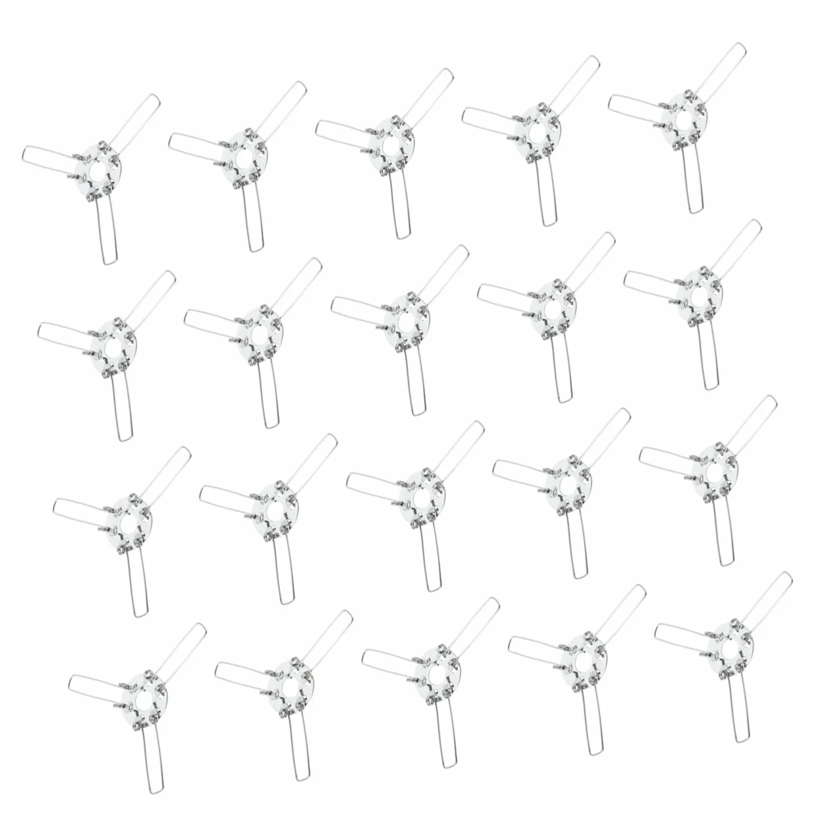 Clip a Molla per Paralume 20 Pezzi Ferro Argento Struttura a 3 Forcelle