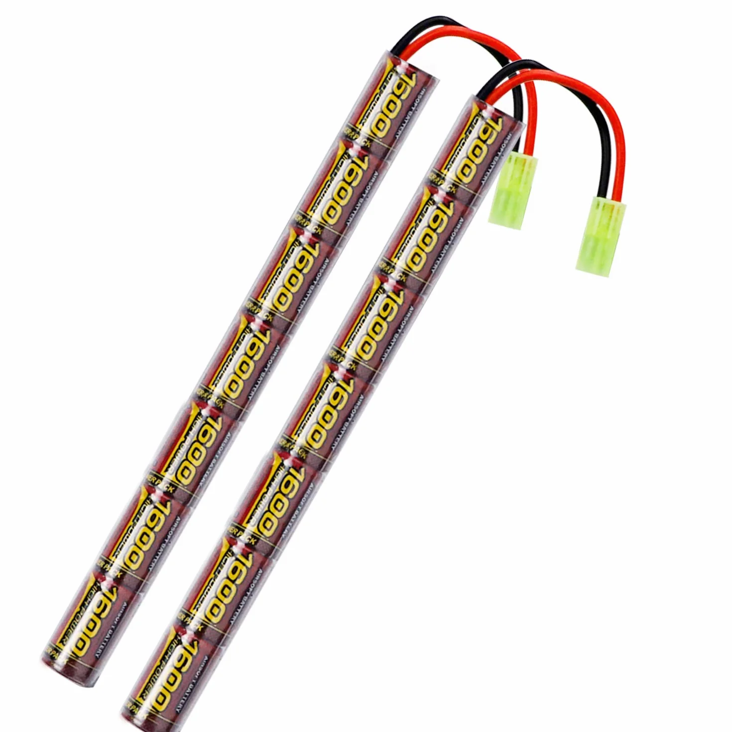 Melasta 8.4V 1600mAh NiMH Airsoft Batteria Mini Tamiya Connettore 2 Pezzi per AK47 MP5K RPK PKM
