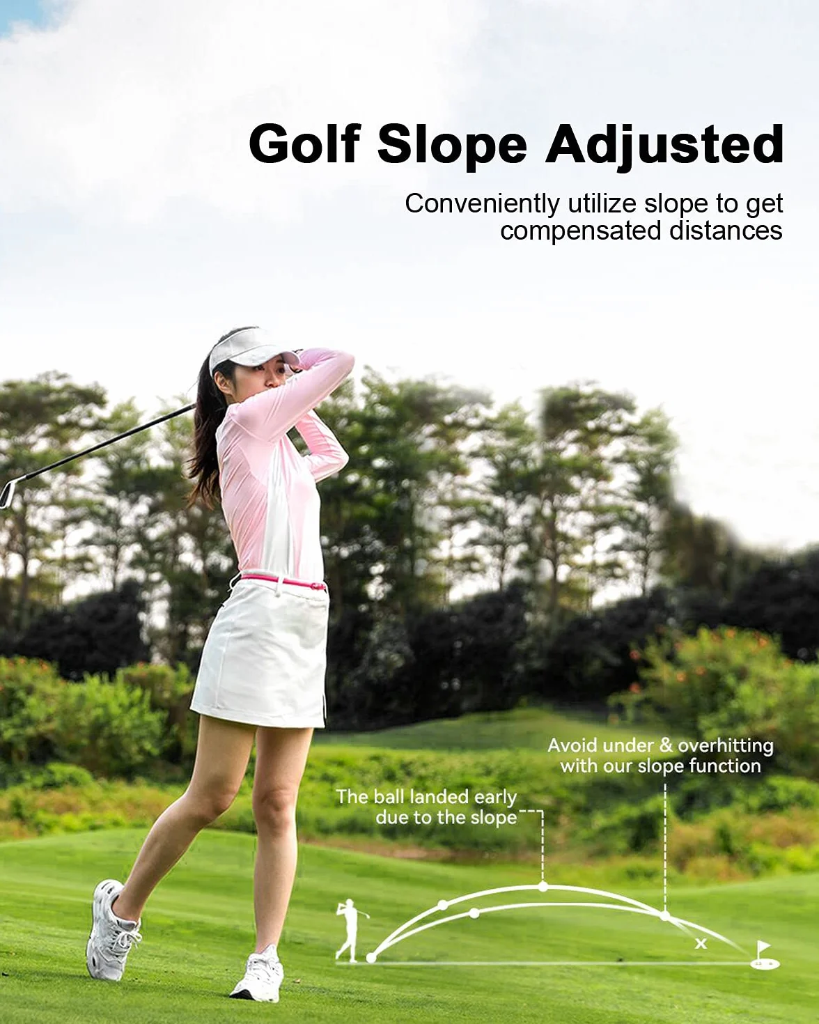 MiLESEEY PF3S Telemetro Golf/Caccia Da 800M con Display LCD Telemetri da Golf, con Interruttore di Inclinazione, Blocco Bandiera e Vibrazione, Precisione ± 0,5M, Montaggio su Treppiede