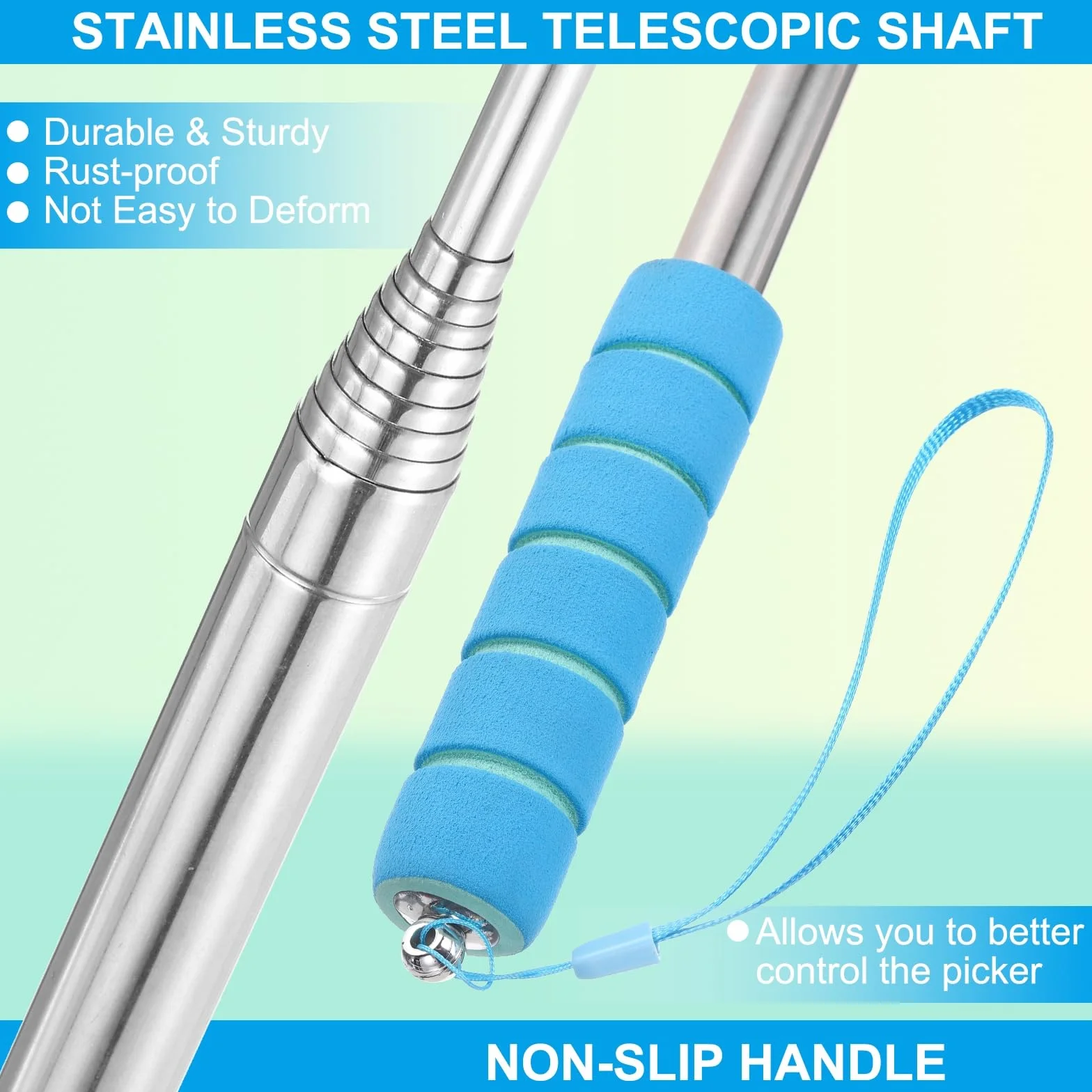PATIKIL Golf Ball Retriever Testa telescopica Grabber con cordino per acqua Golf Ball Picker Strumento Accessori da golf