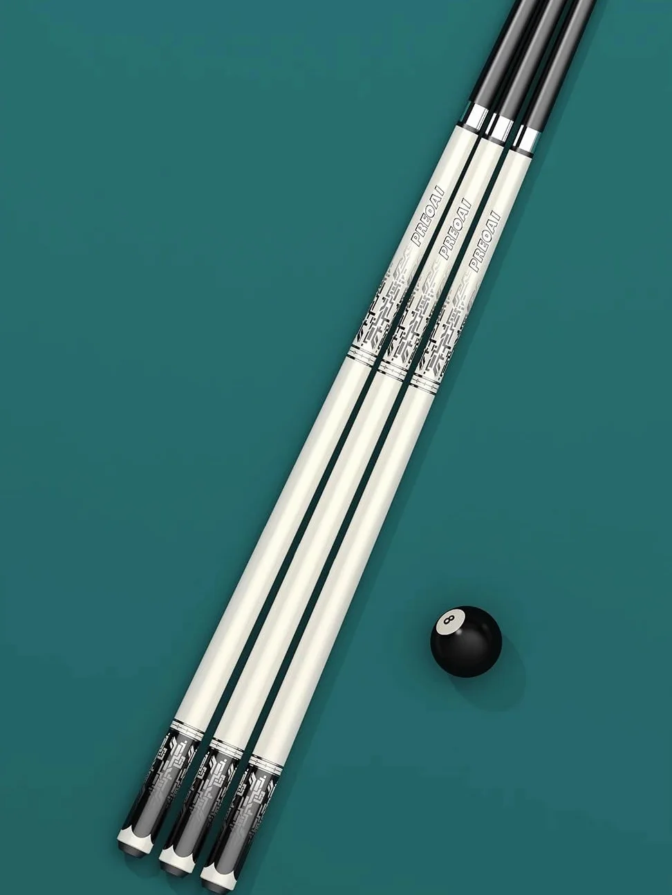 Stecche da Biliardo 148cm Fibra di Carbonio 11.5mm Punta Snooker Bassa Deflessione con Custodia