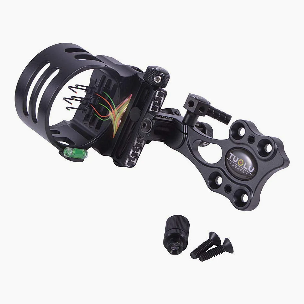 AMEYXGS Tiro con L'Arco Bow Sight Mirino per Arco Composto 5 Pin Vista Mirini Regolabile Mancino e Destrorso
