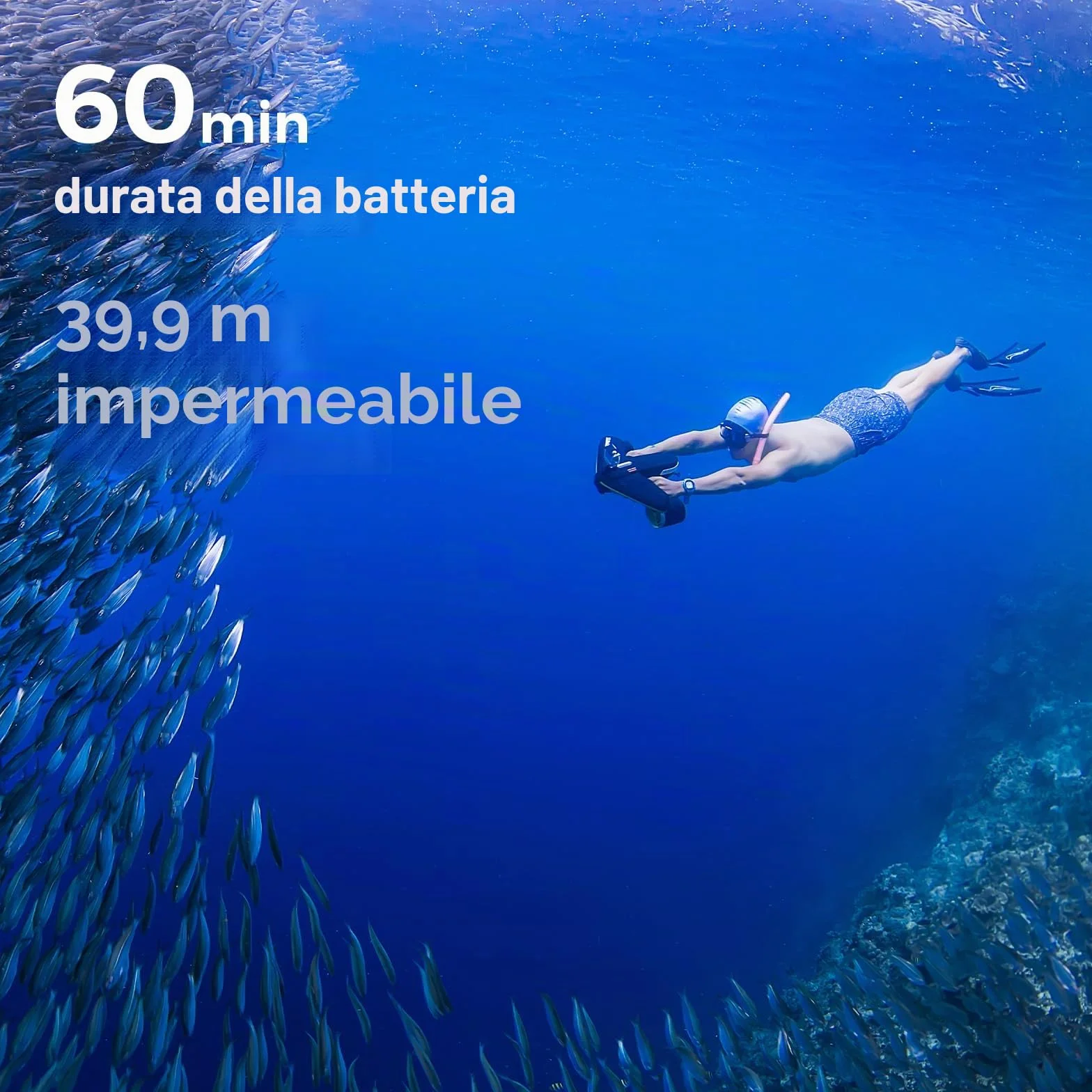 Sublue Navbow Plus Smart Monopattino subacqueo a Doppio Motore 2 m/s con Supporto Action Camera