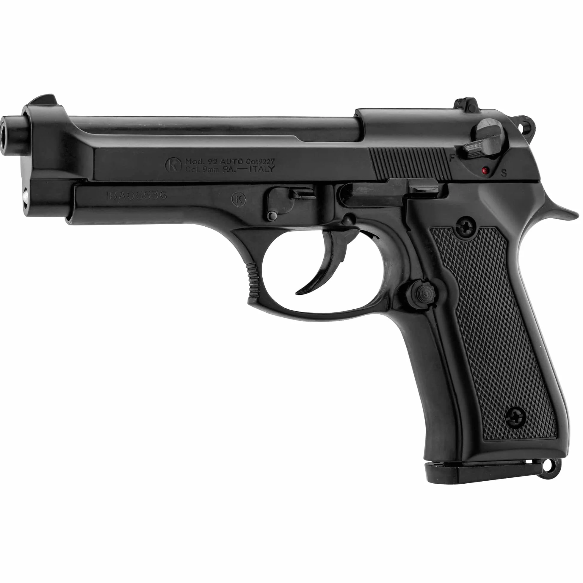 KIMAR Scacciacani Pistola a Salve Beretta 92 Calibro 9mm Nera