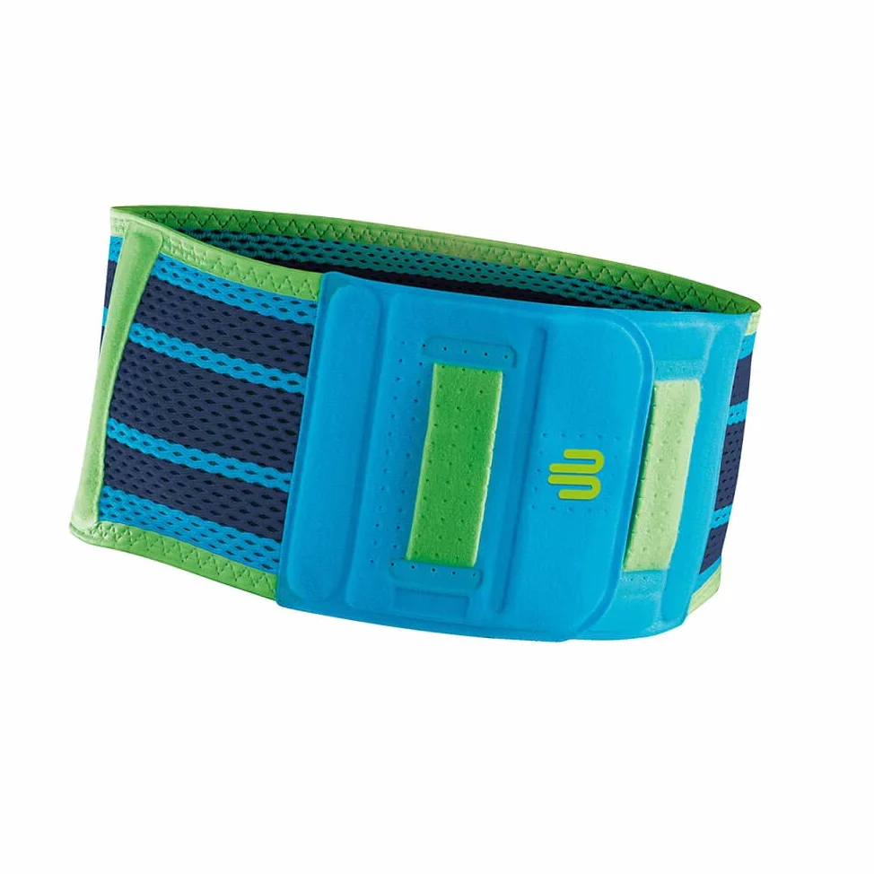 Bauerfeind, 1 Tutore per la schiena Unisex, Per sport con la palla e con la racchetta, Atletica leggera, Protezione dai sovraccarichi, Cuscinetto in silicone, Taglia L, Nero, 11489441260013