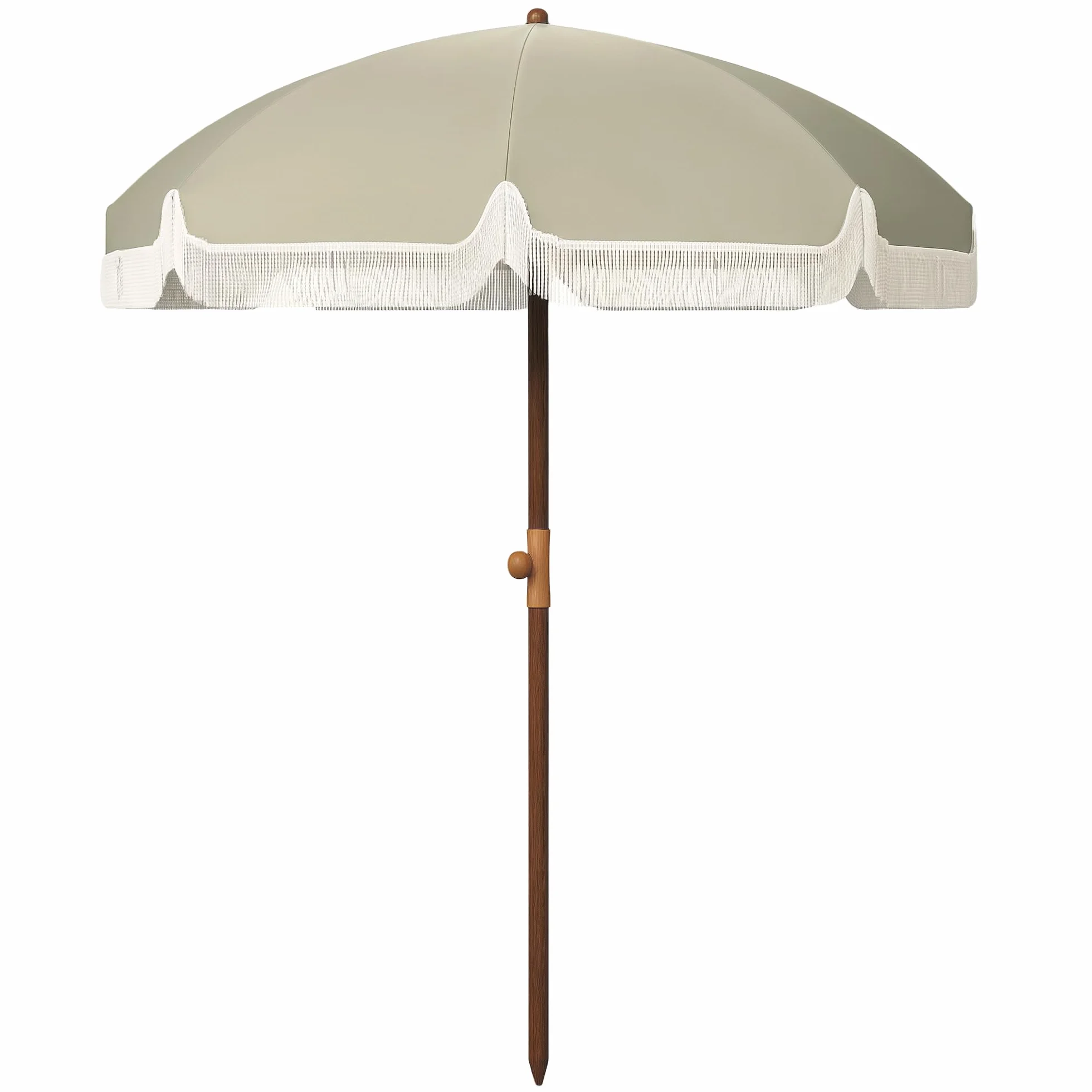 Outsunny Ombrellone da Spiaggia Ø1.9x2.1 m con Borsa di Trasporto, Ombrellone da Mare con 8 Stecche in Metallo e Poliestere 120g/㎡, Protezione UV40+