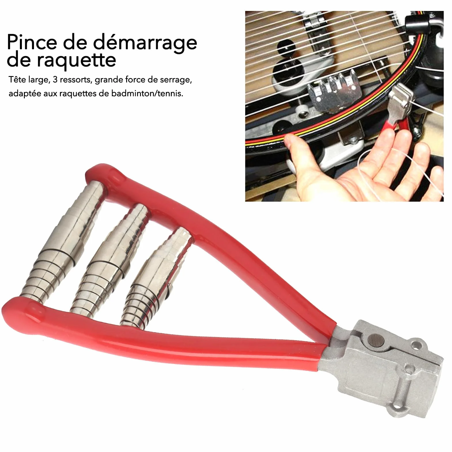 Morsetto per Incordare Racchette da Tennis e Badminton con 3 Molle