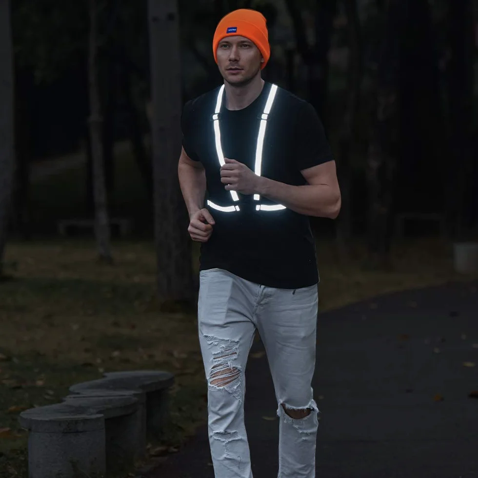 AYKRM Gilet Alta Visibilità con Striscia Riflettente per Corsa Ciclismo