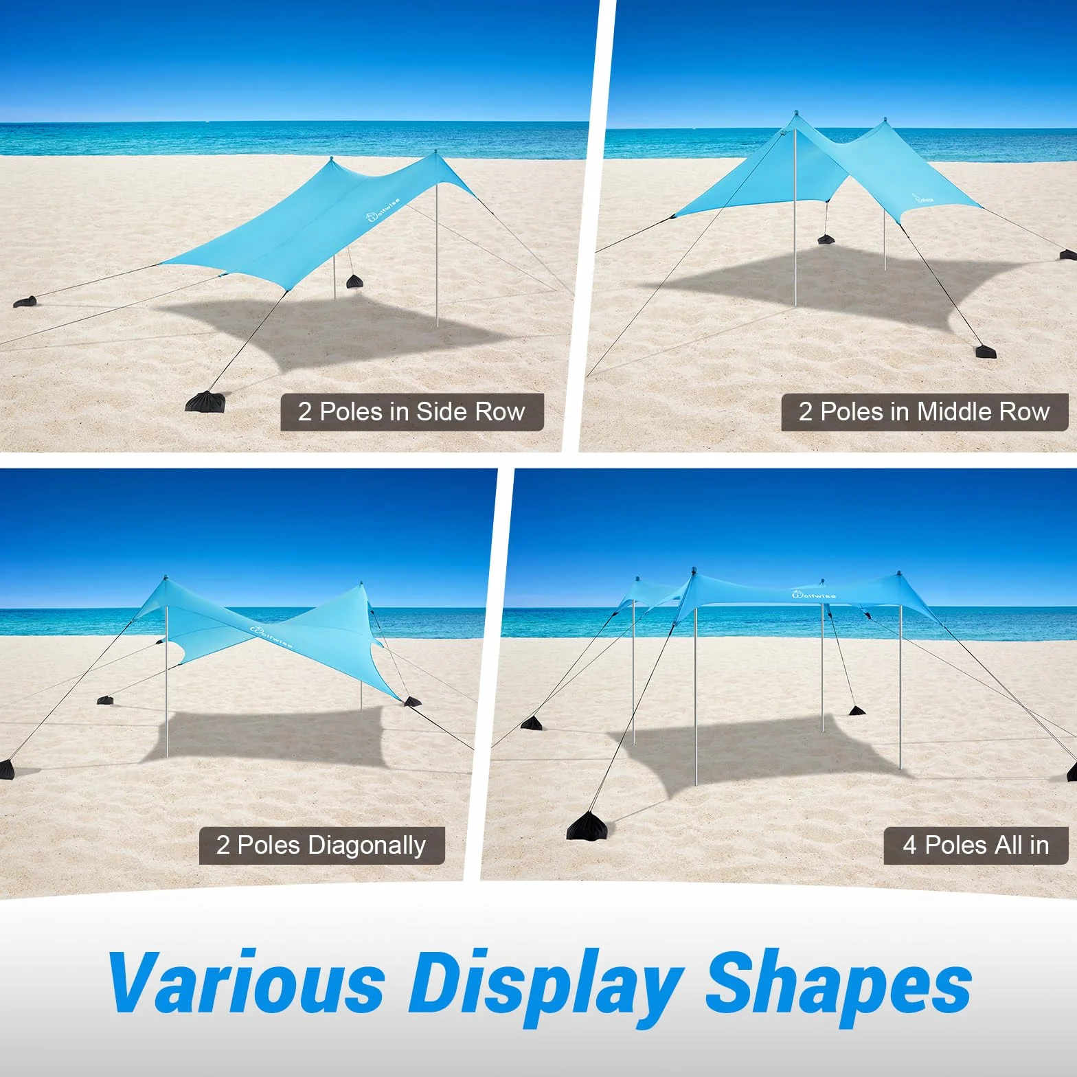 WolfWise Tenda da Spiaggia con Protezione Solare UPF50+