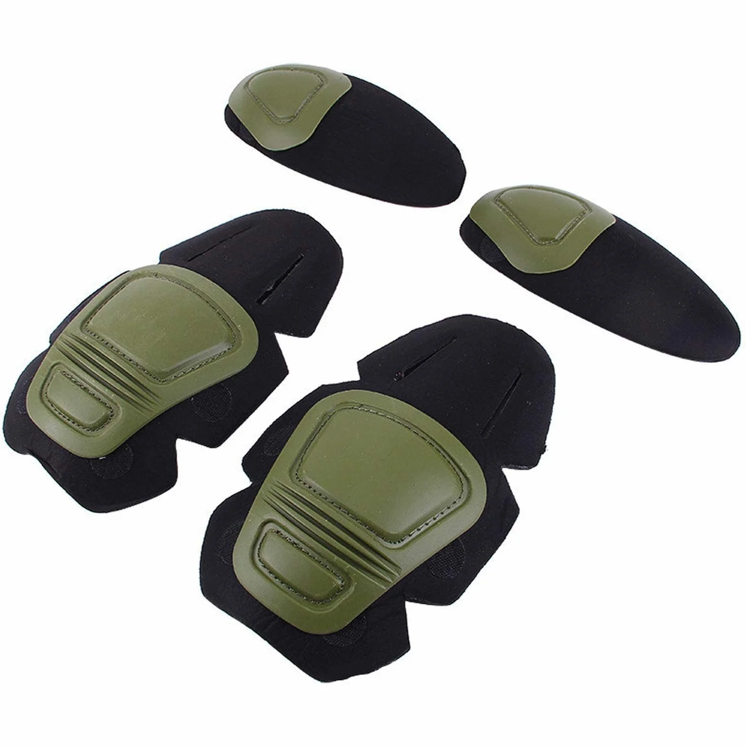 Tattico Ginocchiere e Gomito Protector Pad Set per Paintball Airsoft Uniforme Militare Verde