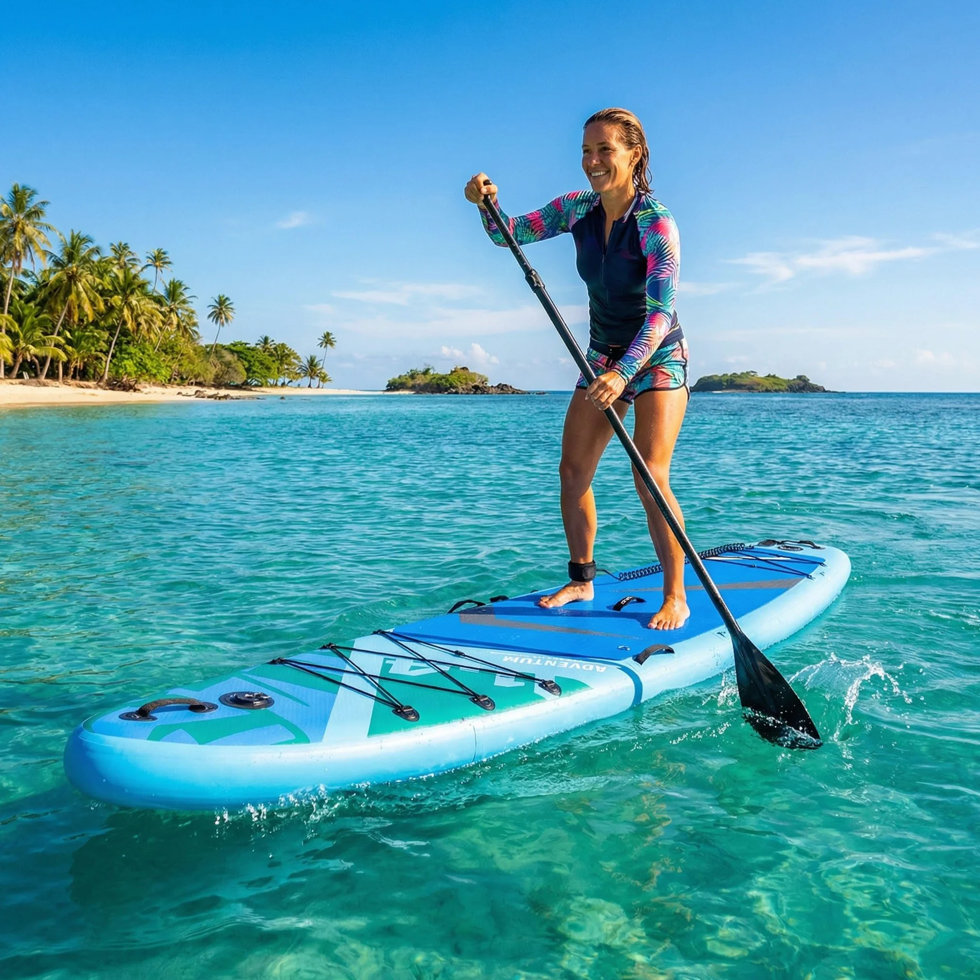 Tavola da SUP Gonfiabile Allround 329-384 cm – Portata Fino a 230-270 kg, Ultra Stabile e Manovrabile – Supporto Action Camera – Ideale per Tutti, Famiglie, Amici, Cane, Relax, Yoga e Touring