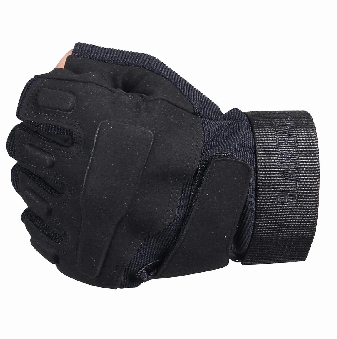ThreeH Guanti mezzi dita Guanti tattici protettivi per sport all'aria aperta per Caccia Airsoft Paintball GL06XL,Black
