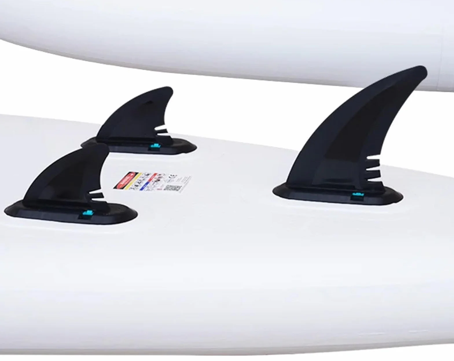 Pinna SUP Tavola da Surf Gonfiabile SUP da 9,9/19 cm, Nera/Bianca, con Pinna Centrale e Pinna Laterale, Nuovo Stile, for Sport Acquatici. Facile Installazione