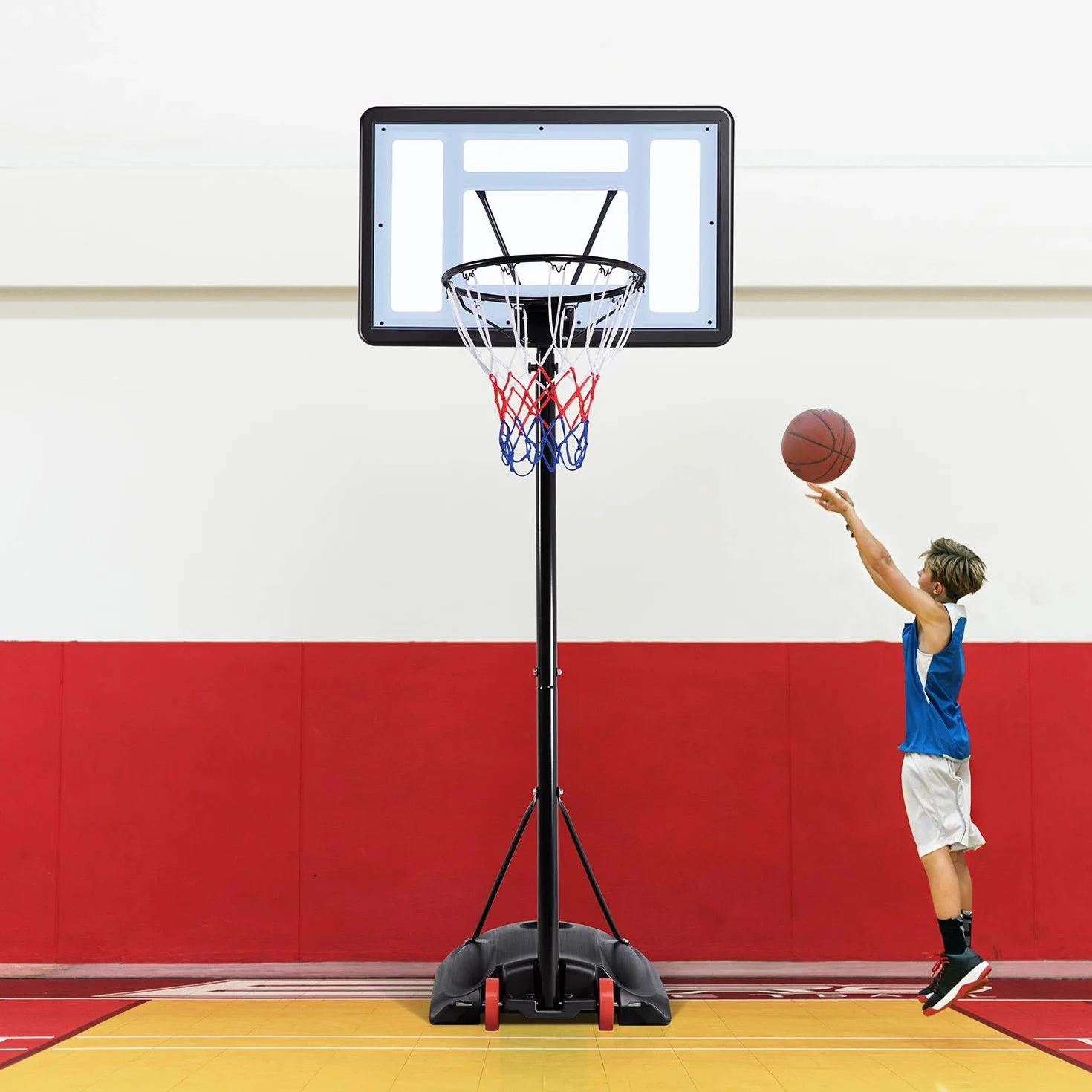 Yaheetech Canestro Basket Altezza Regolabile 219-279 cm Esterno Interno Portatile