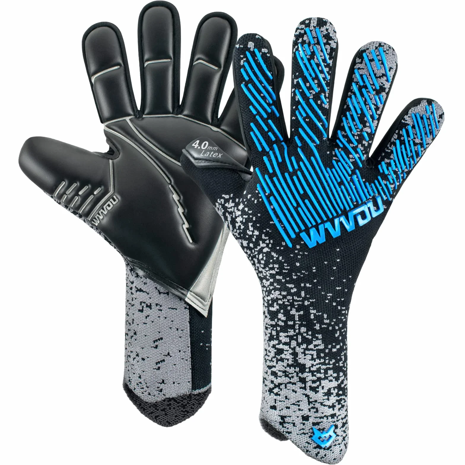WVVOU Guanti da portiere uomo bambini ragazzi calcio lattice 4+3 mm super grip traspirante