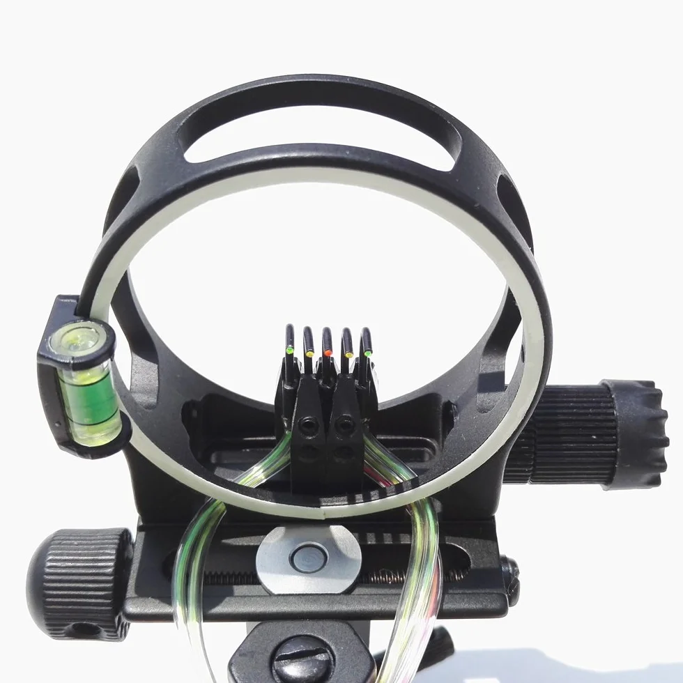 Mirino per Arco Compound 5 Perni .019" con Staffa Staccabile Microregolabile LED Sinistro e Destro