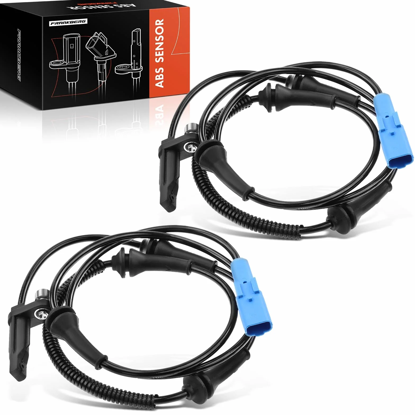 Frankberg 2x Sensori Velocità Ruota Sensore ABS 2-Poli Compatibile con C5 III Break RW 508 SW I 8E 407 SW 6D 6E 407 6D C5 III RD Replace# 9670055080
