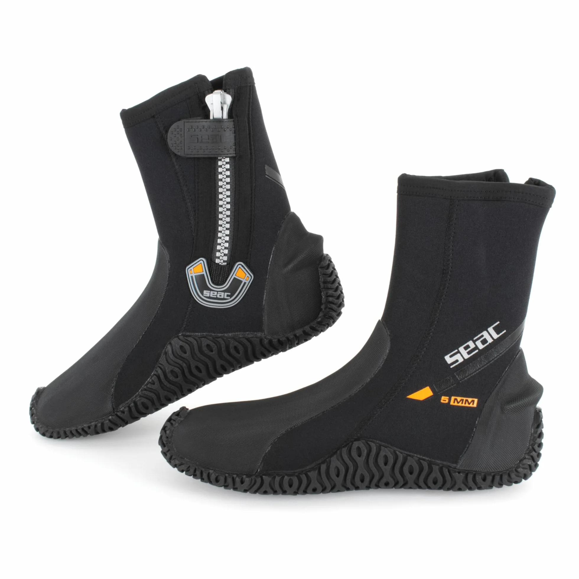 SEAC Basic HD, Calzari da Subacquea in Neoprene da 5 mm con Cerniera Laterale e Suola Semi Rigida