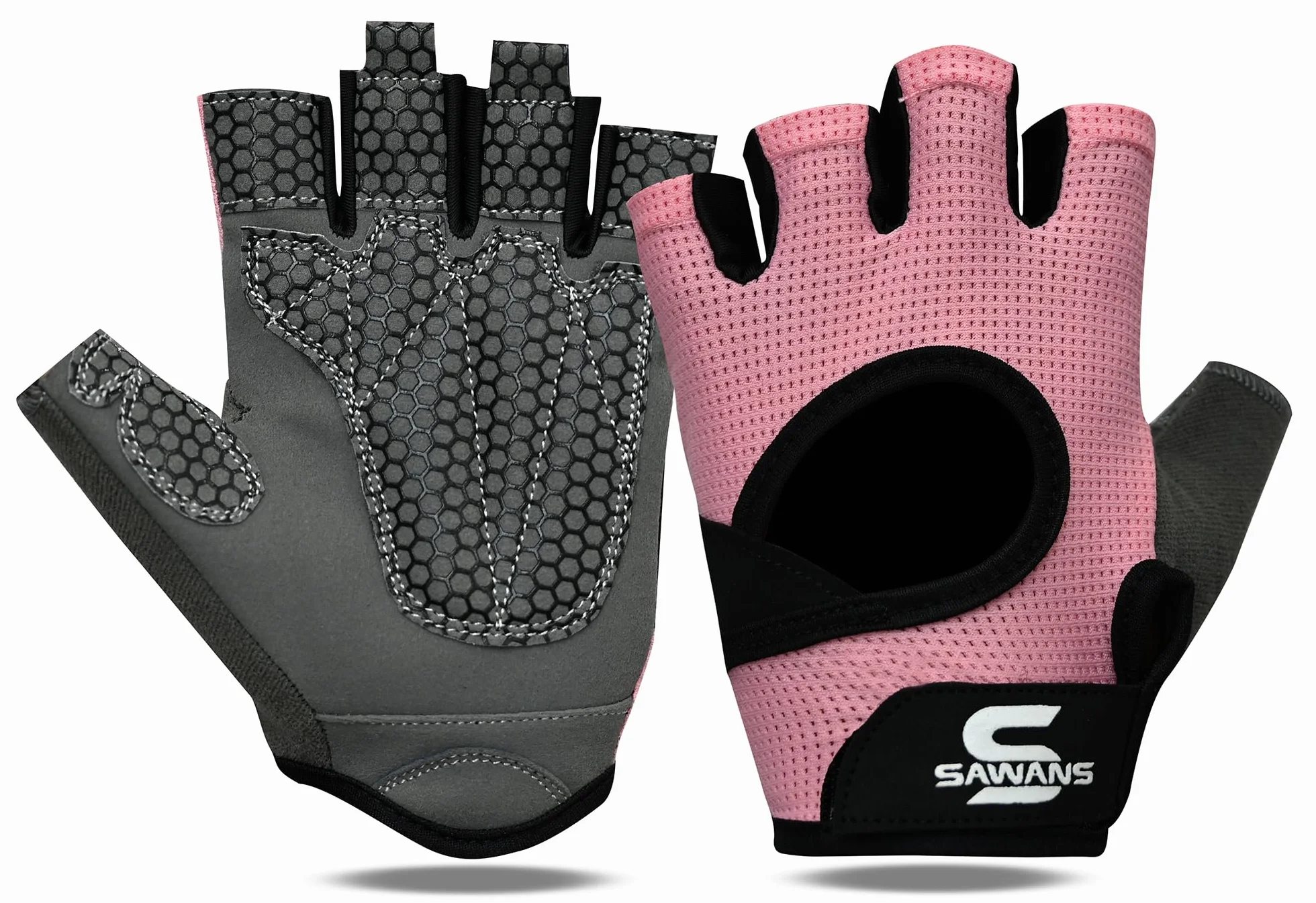 SAWANS Guanti da palestra per sollevamento pesi antiscivolo in silicone imbottito Palm Grip