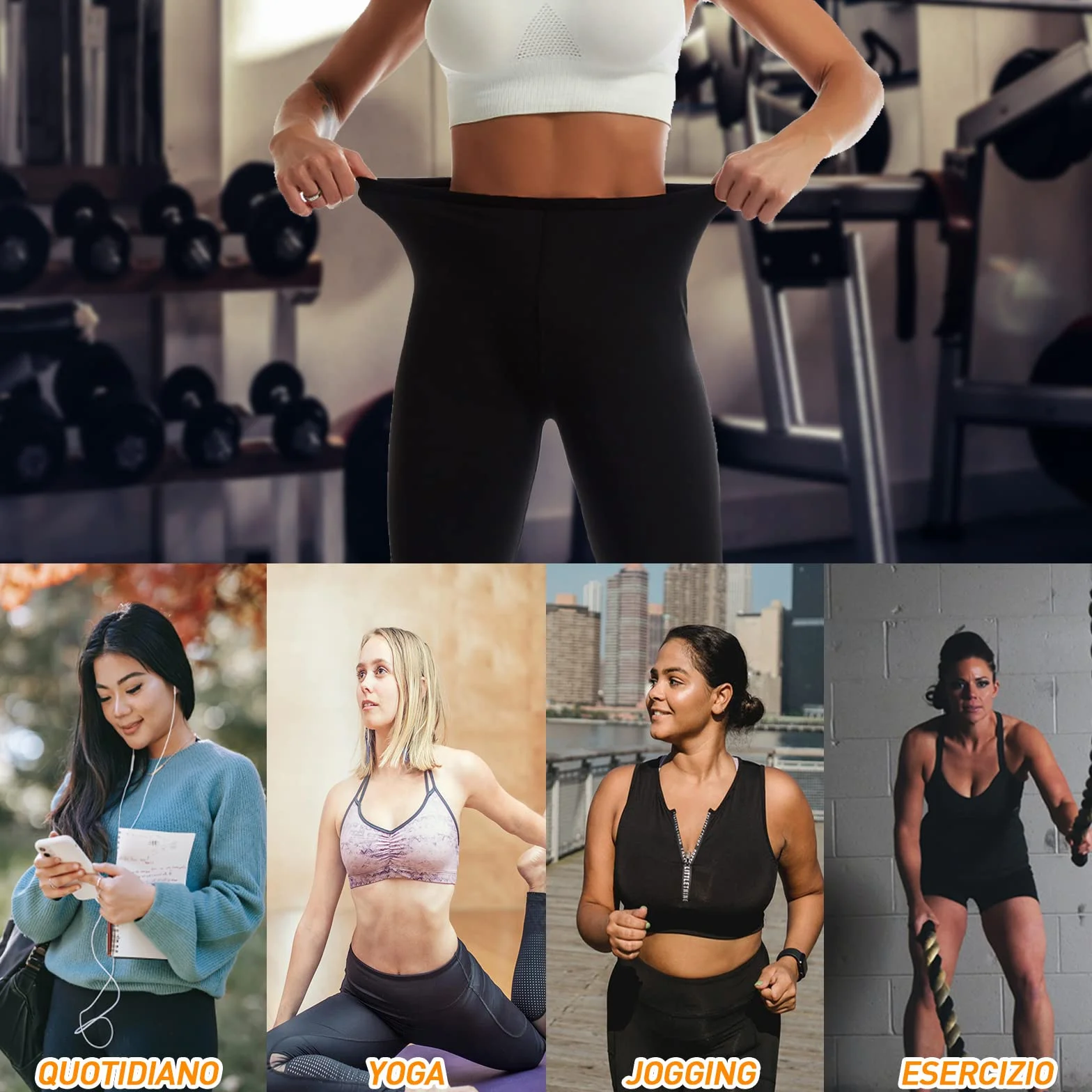 Pantaloni Sauna Dimagranti Donna Vita Alta Leggins Anticellulite Push Up Tuta Snellenti Effetto Sauna per Yoga Corsa Fitness