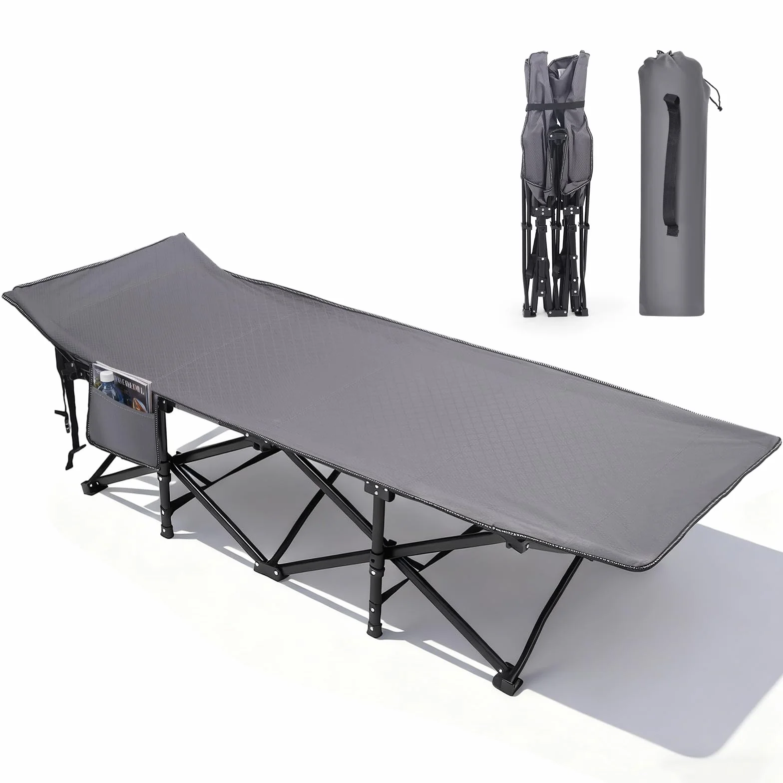 Sekey Letto da campeggio pieghevole XXL 190x71x35 cm extra largo tubi acciaio rinforzato tessuto Oxford pesca campeggio