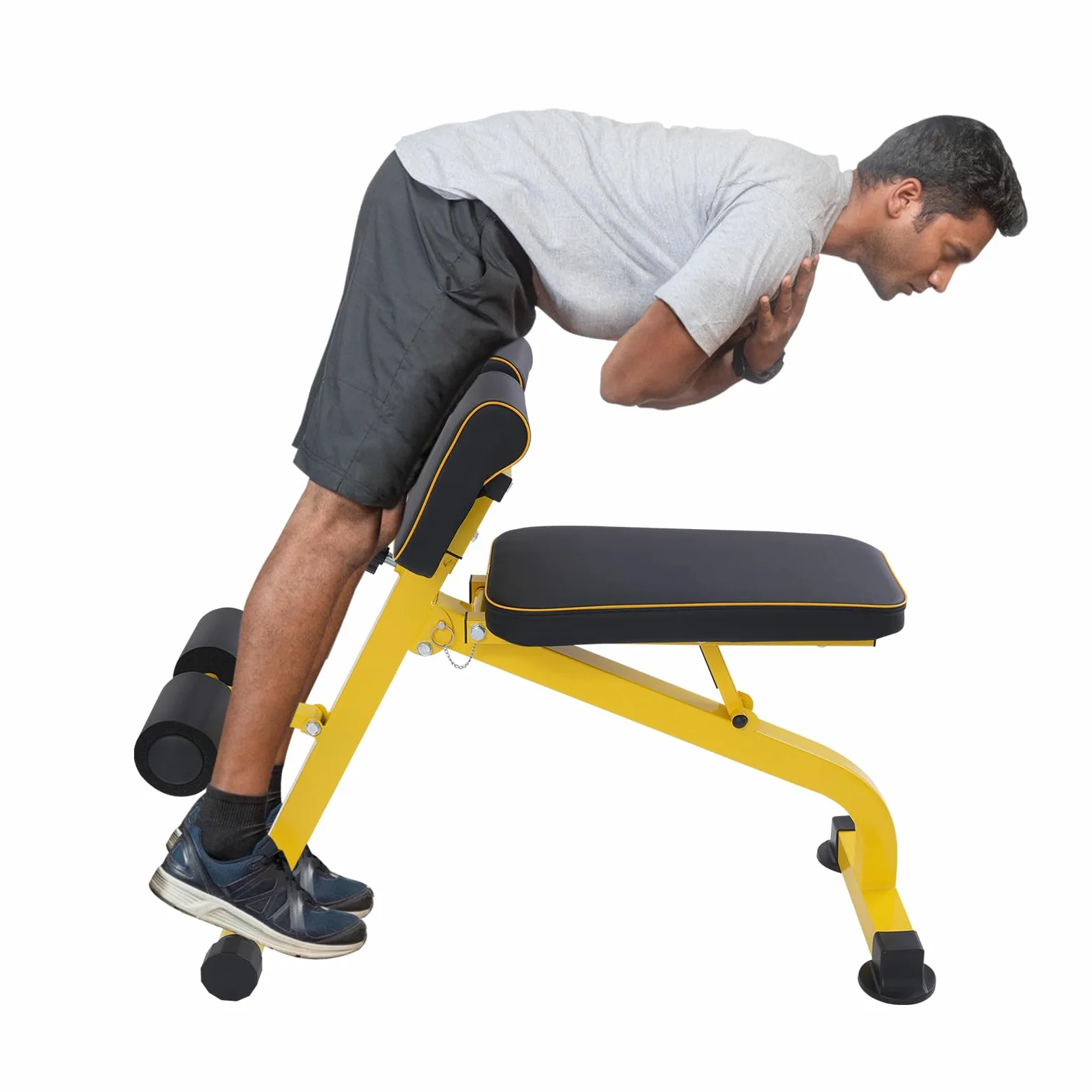 Sedia Romana Iperestensione Attrezzo per Allenamento Schiena Regolabile Multifunzionale Attrezzature per Addominali per Fitness Home Gym Casa