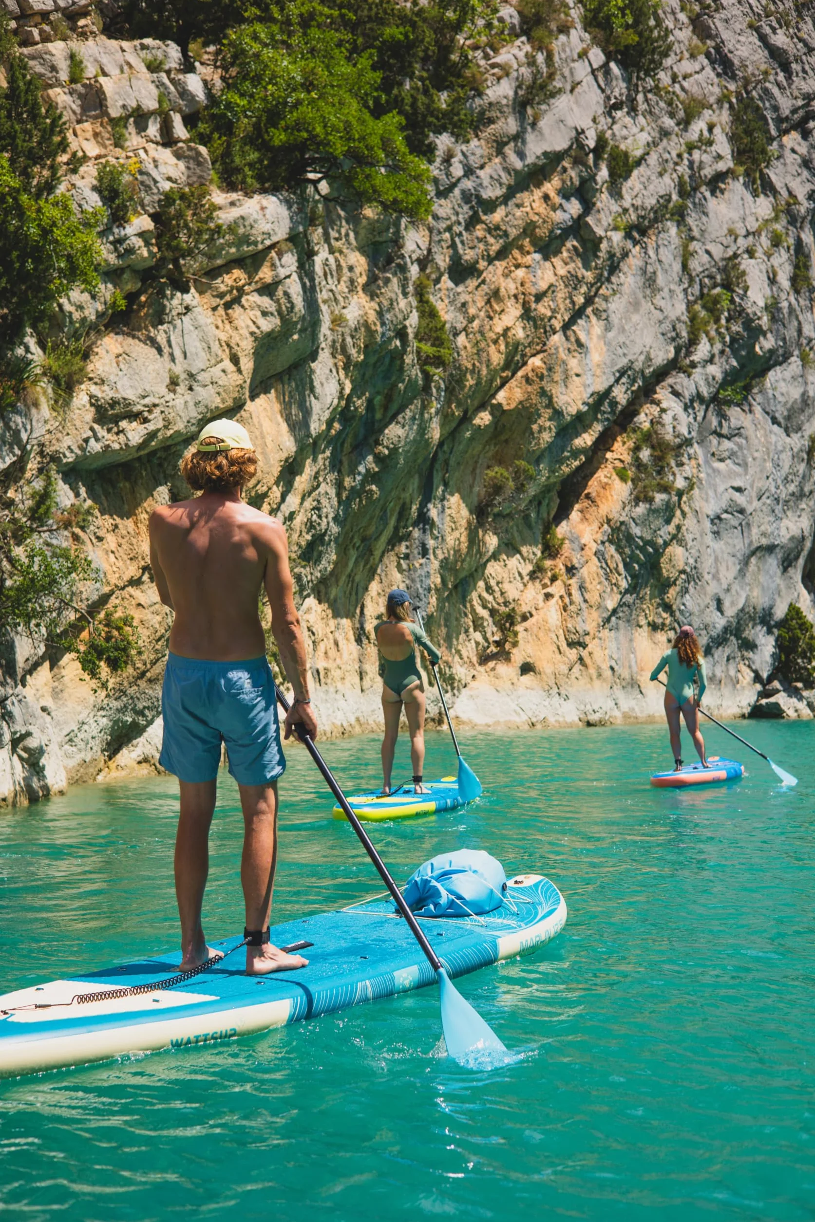 Wattsup - SUP Stand Up Paddle Gonfiabile MARLIN 12'5-378x89x15 cm, Dropstitch - Pacchetto completo: Remo 2in1, Leash, Pompa, Borsa di Trasporto - Fino a 185 kg - Blu