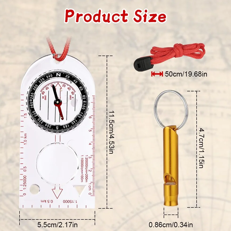 flintronic Bussola di Navigazione Impermeabile, Direzione Magnetica per Escursionismo e Orienteering