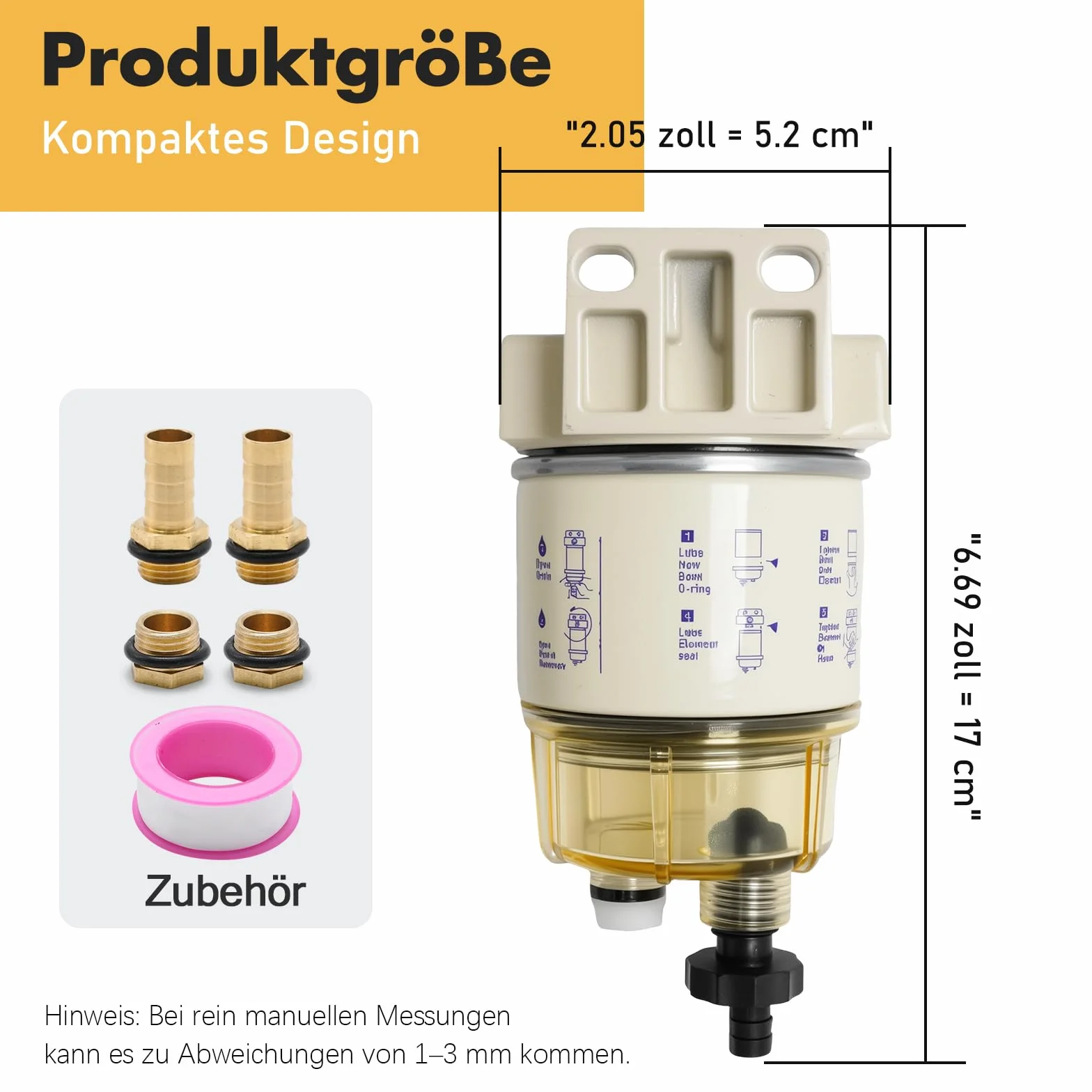 Filtro carburante barca 30 GPH 10 micron R12T Marine separatore acqua