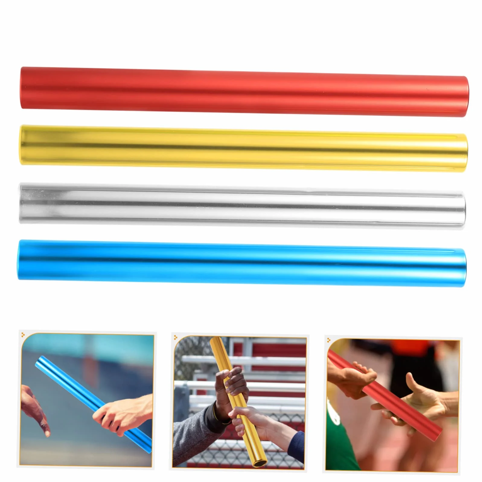 Bastoni di Relay Professionali per Atletica 4Pcs Antiscivolo per Gare di Staffetta