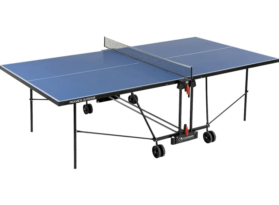 Garlando Tavolo da Ping Pong Progress Outdoor Con Ruote Per Esterno Blu