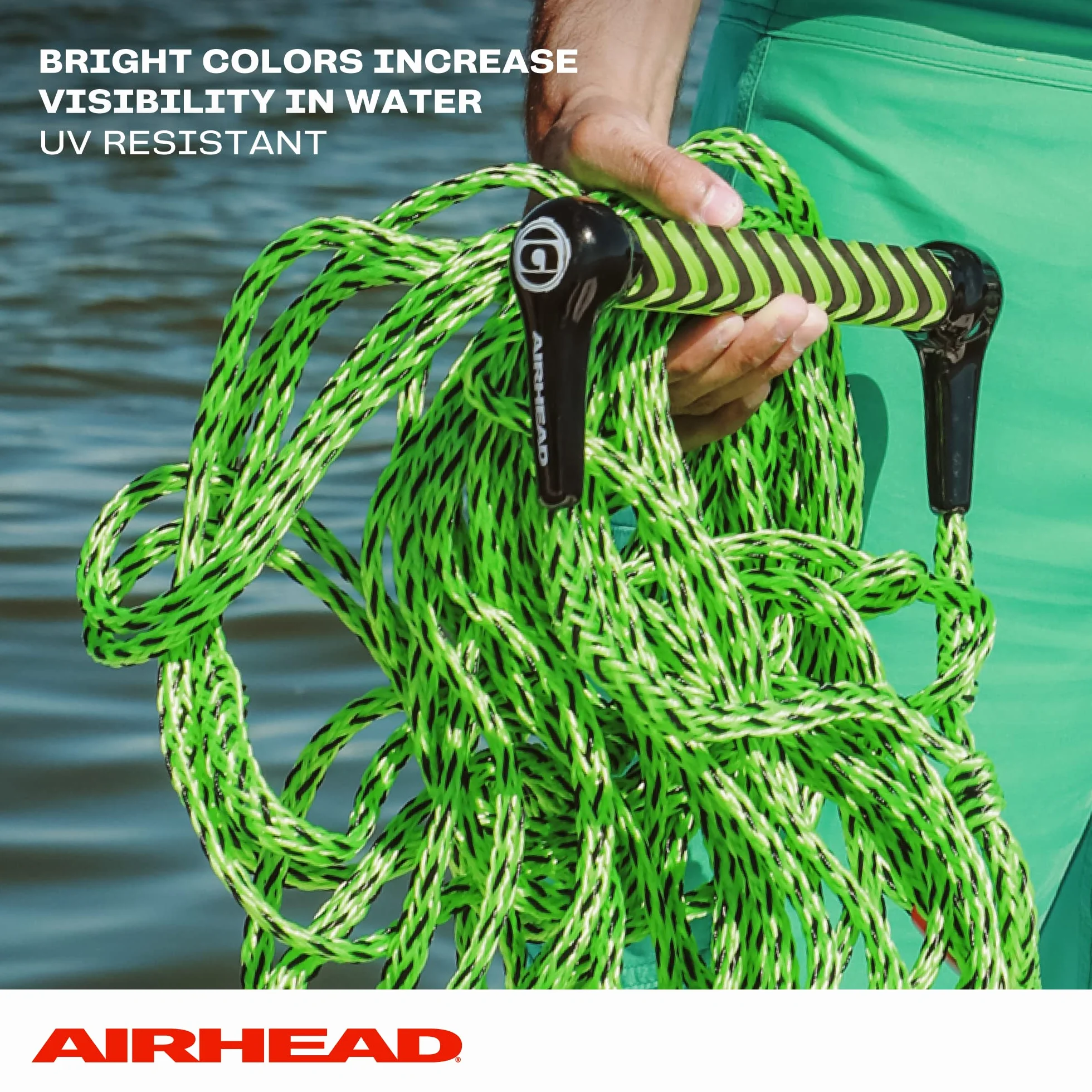 Airhead Kwik Tek AHSR-9 Corda Sport Acquatici 1 Pezzo Verde Nero 900"