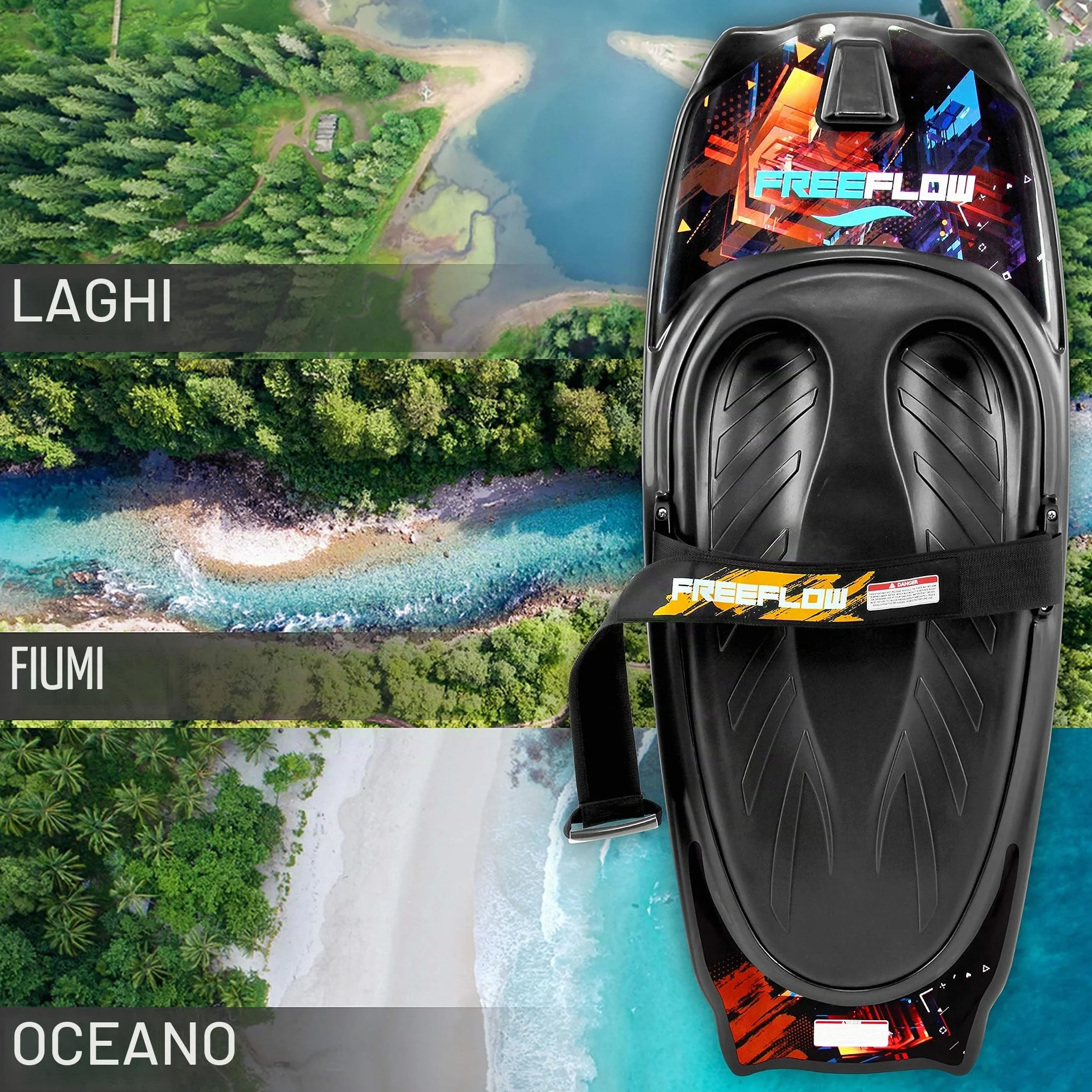 SereneLife Kneeboard Tavola da Surf con Gancio e Cinghia per Sport Acquatici