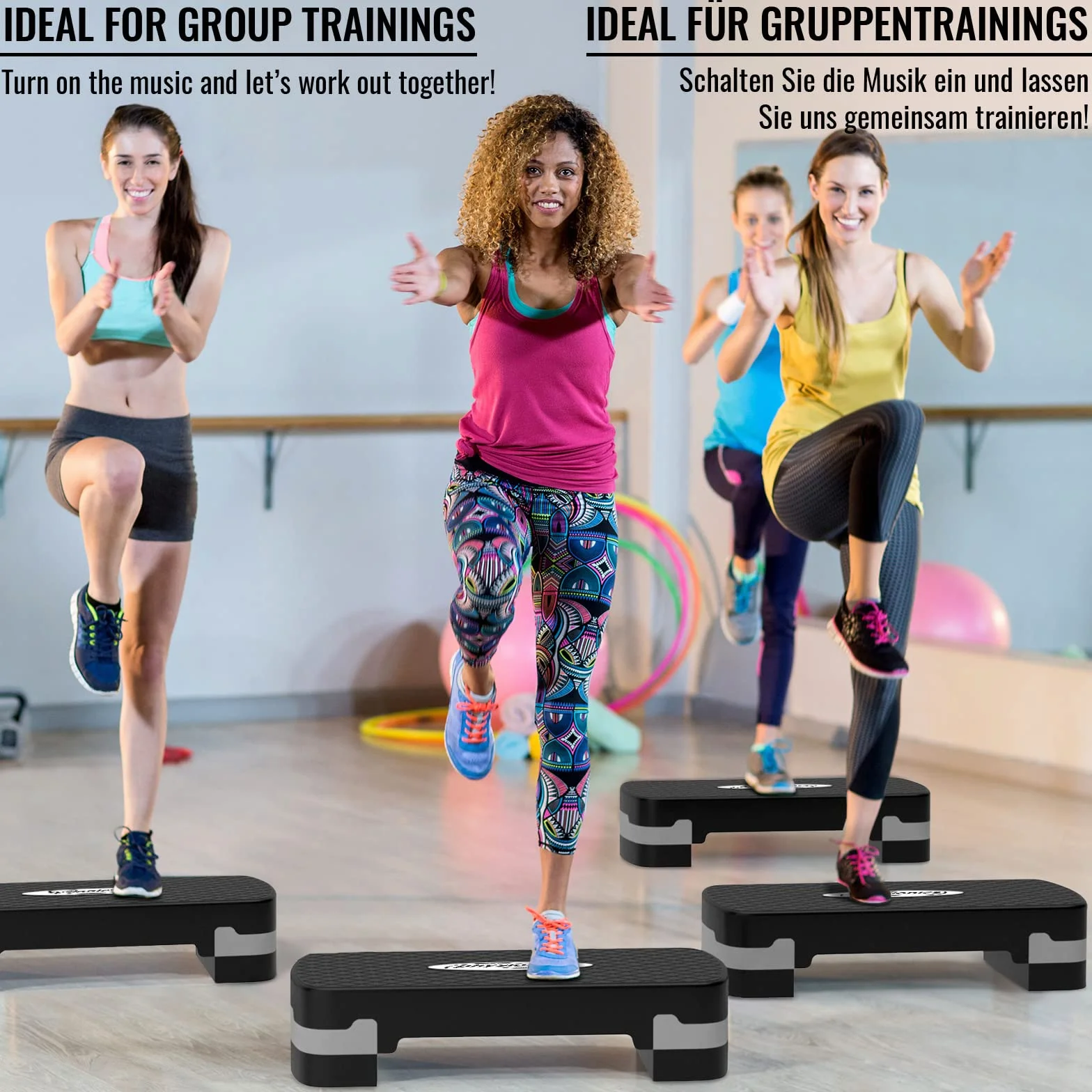 Physionics Stepper gradino aerobico fitness altezza regolabile 10-15 cm