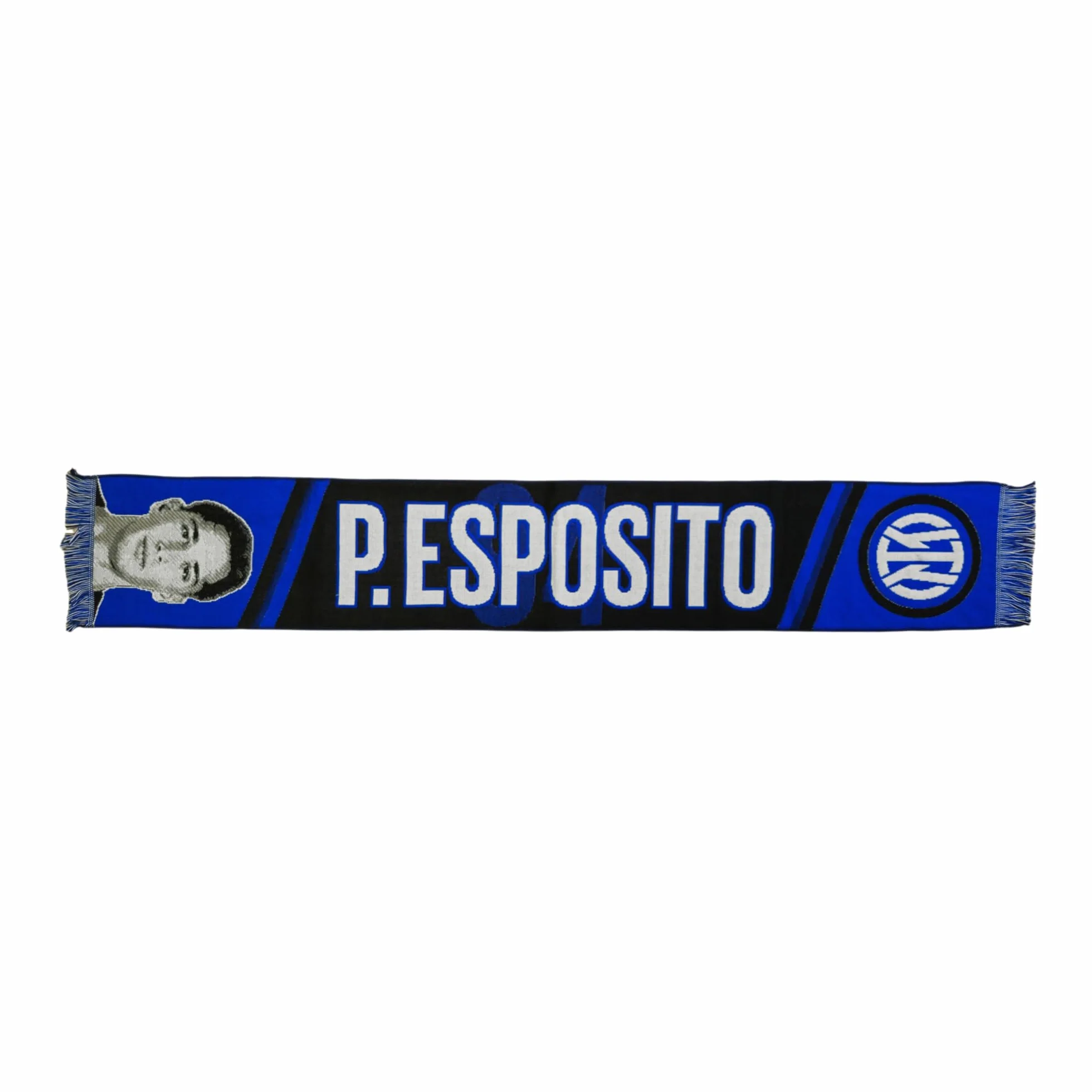 Sciarpa Jacquard Pio Esposito 100% Acrilico 135x22cm Nero Blu Bianco