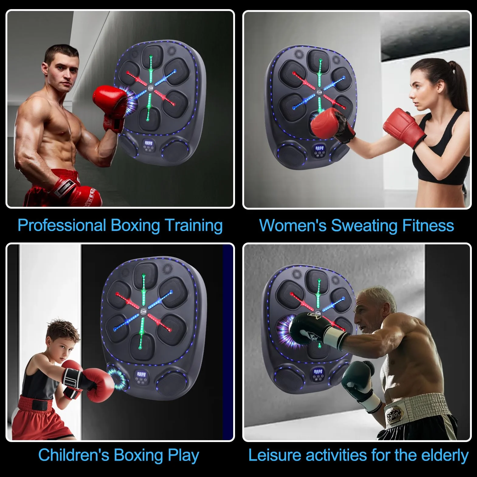 Macchina per la Boxe con Musica Intelligente migliorata Macchina per la Boxe a Muro Bluetooth Regolabile per Bambini e Adulti con Staffa di Montaggio a Muro per l'allenamento del Bersaglio