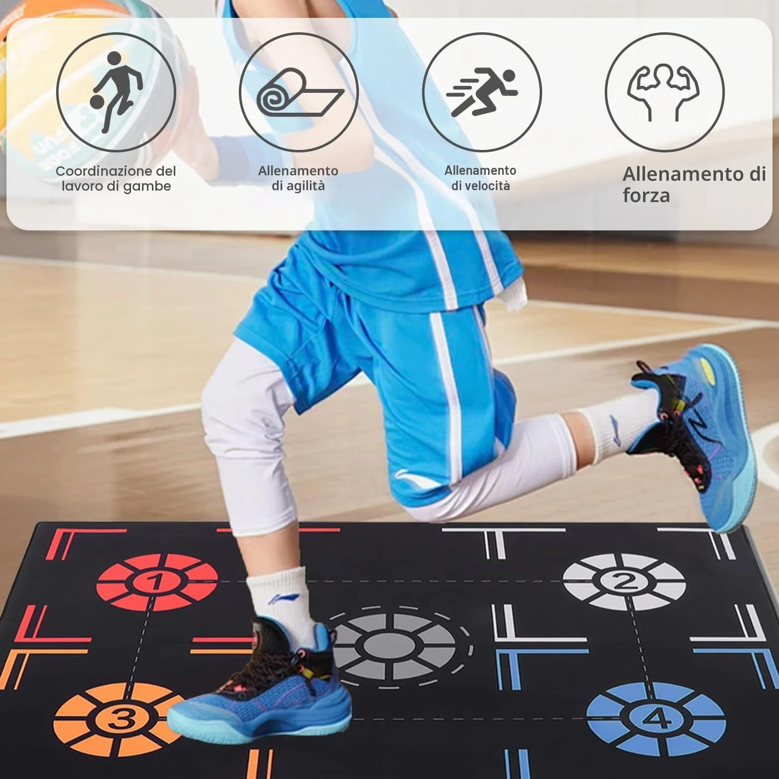 Tappetino di Allenamento di Pallacanestro Antiscivolo per Giocatori