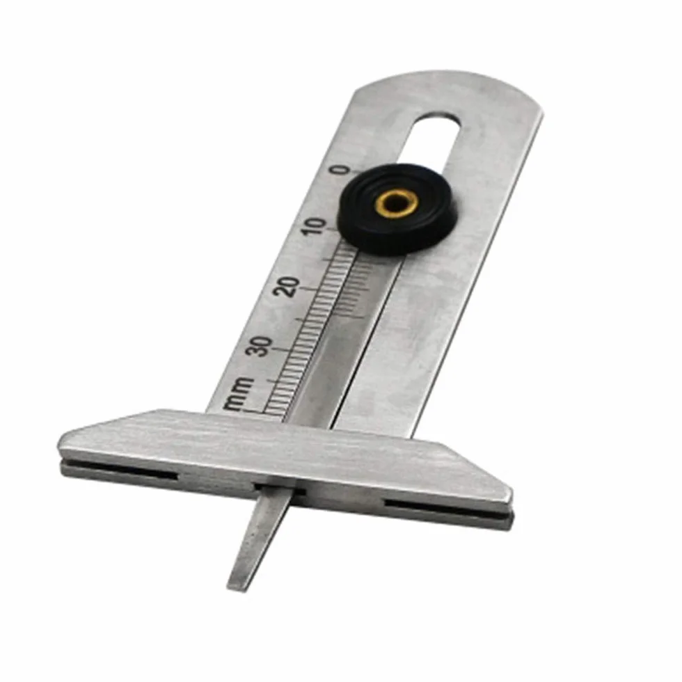 Misuratore Profondità Battistrada Pneumatici,0-30 Mm Digitale Misuratore Profondità Battistrada Acciaio Inox Portatile, Sicurezza Pneumatici Righello