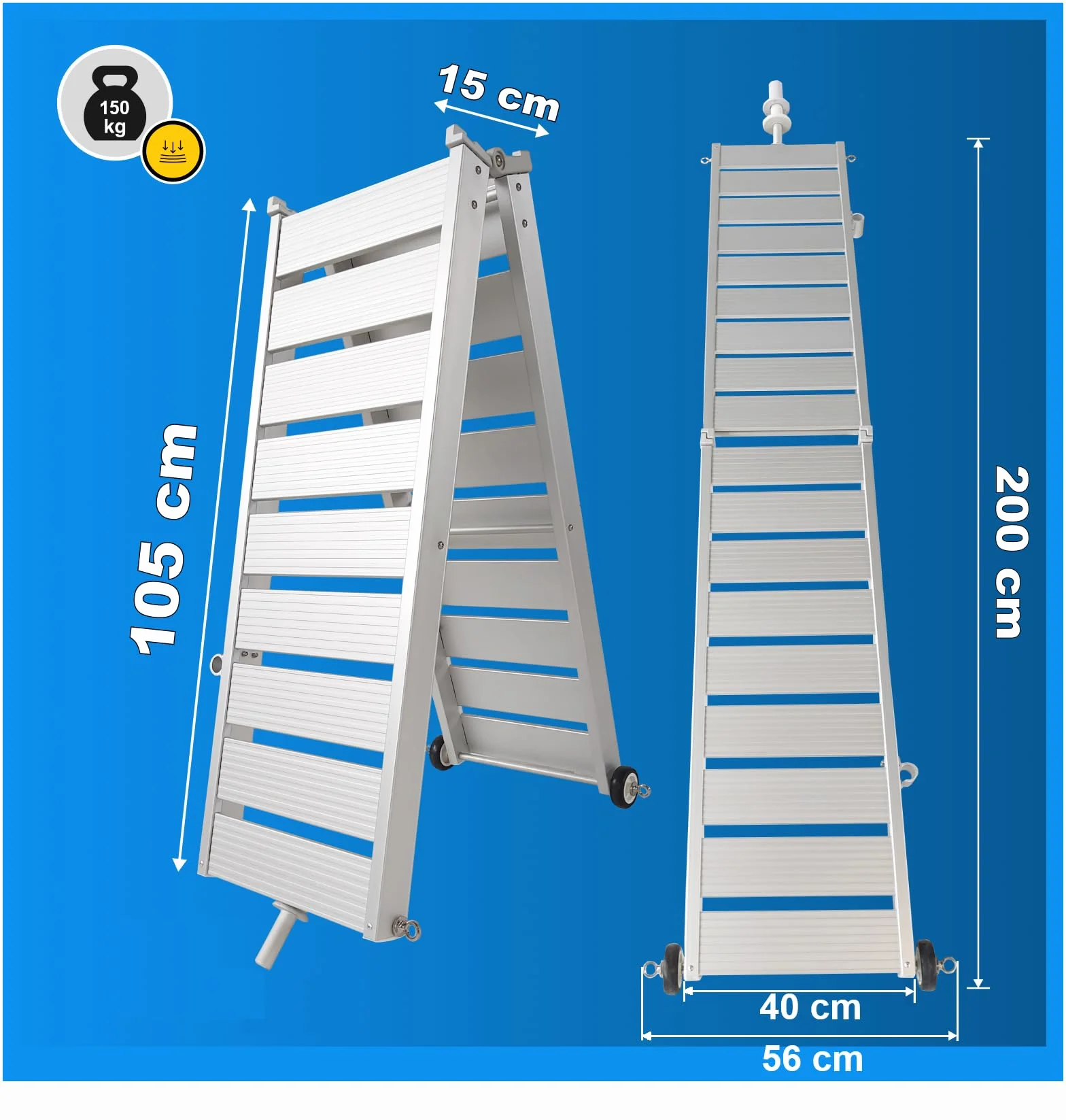 Passerella per Barca a Vela Yacht Alluminio Pieghevole 200cm MG200