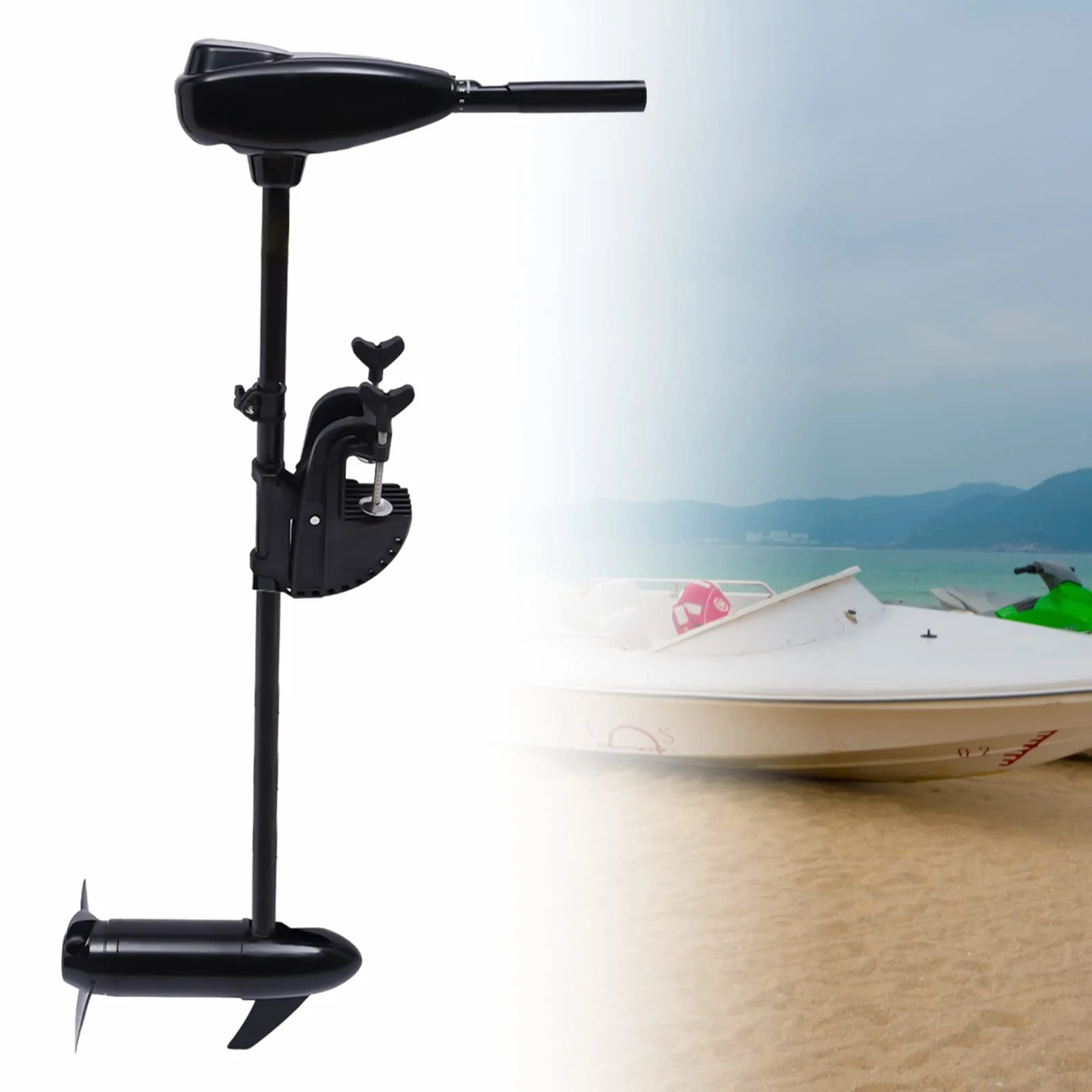 Motore fuoribordo elettrico 80 libbre 1.2 HP 800 W 12 V con maniglia retrattile