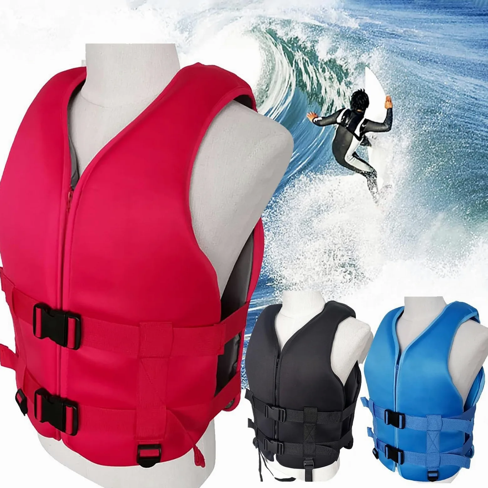 River Vest Unisex Alta Galleggiabilità Portatile Per Surf Canoa Pagaia | Guscio Neoprene Morbido Inserto Schiuma EPE Cinghie Rilascio Rapido Durante Barca Nuoto Svago