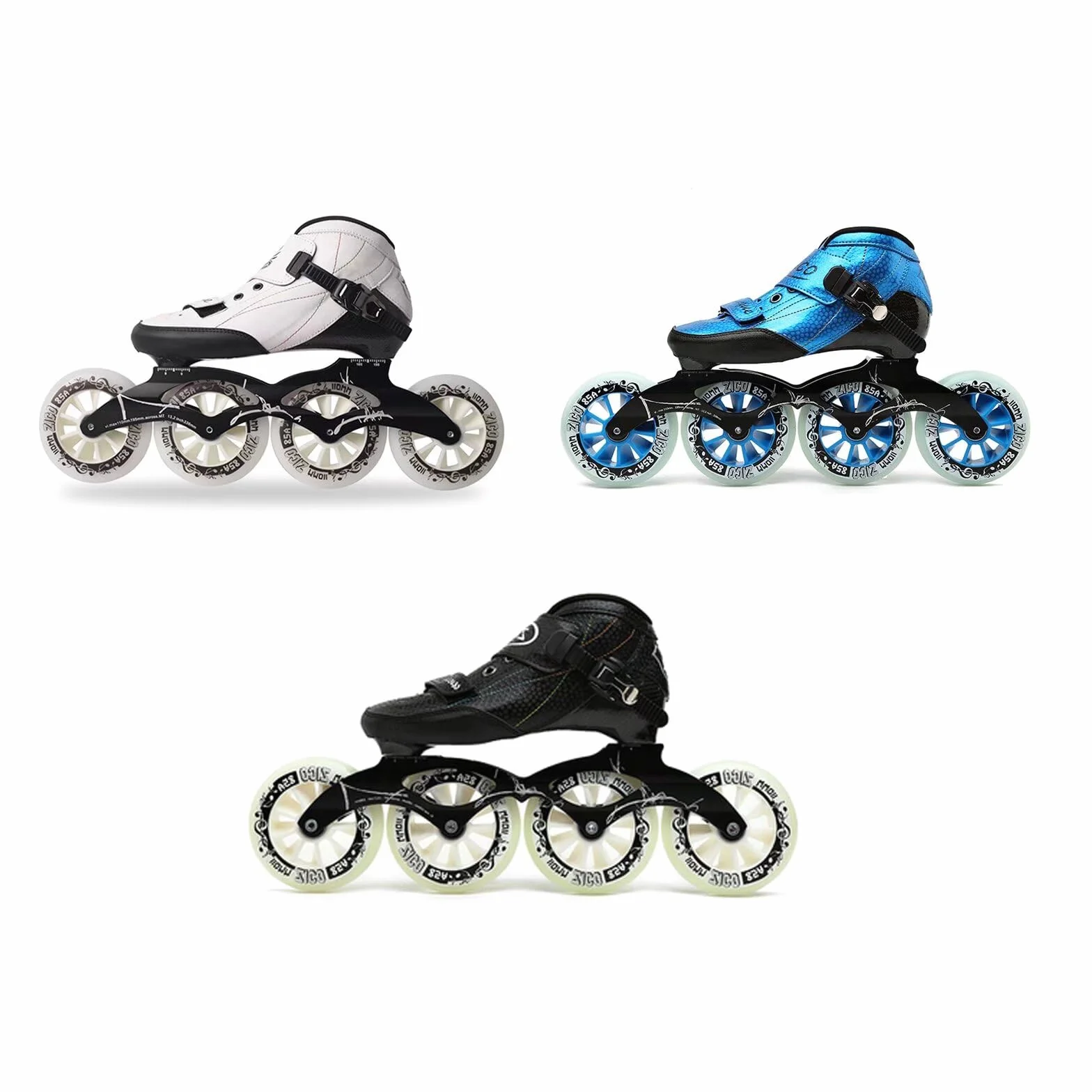 Pattini in linea da velocità in fibra di carbonio ruote 85A/PU per pattinatori avanzati