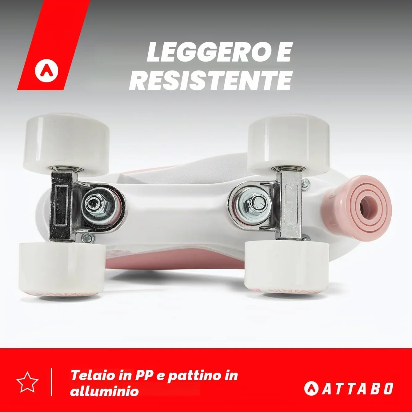 ATTABO Serena Pattini a rotelle da donna Regolazione taglia EU ABEC-3 Lama in alluminio Tomaia in pelle 82A 36-41EU