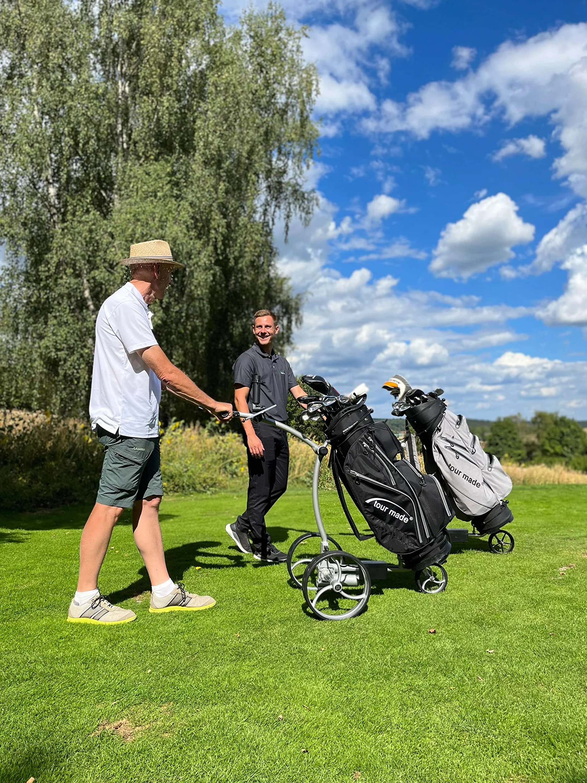 Tour-Made RT-610S Trolley da golf elettrico con batteria al litio e freno a motore