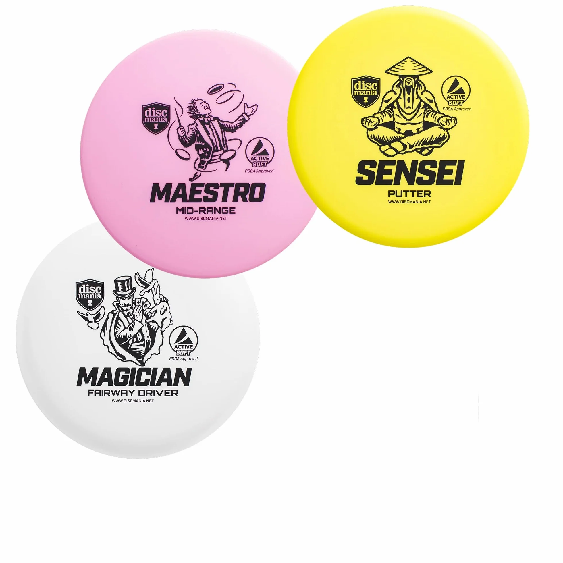 Discmania Active Soft Disc Set di 3 Dischi da Golf Putter Media Gamma Driver