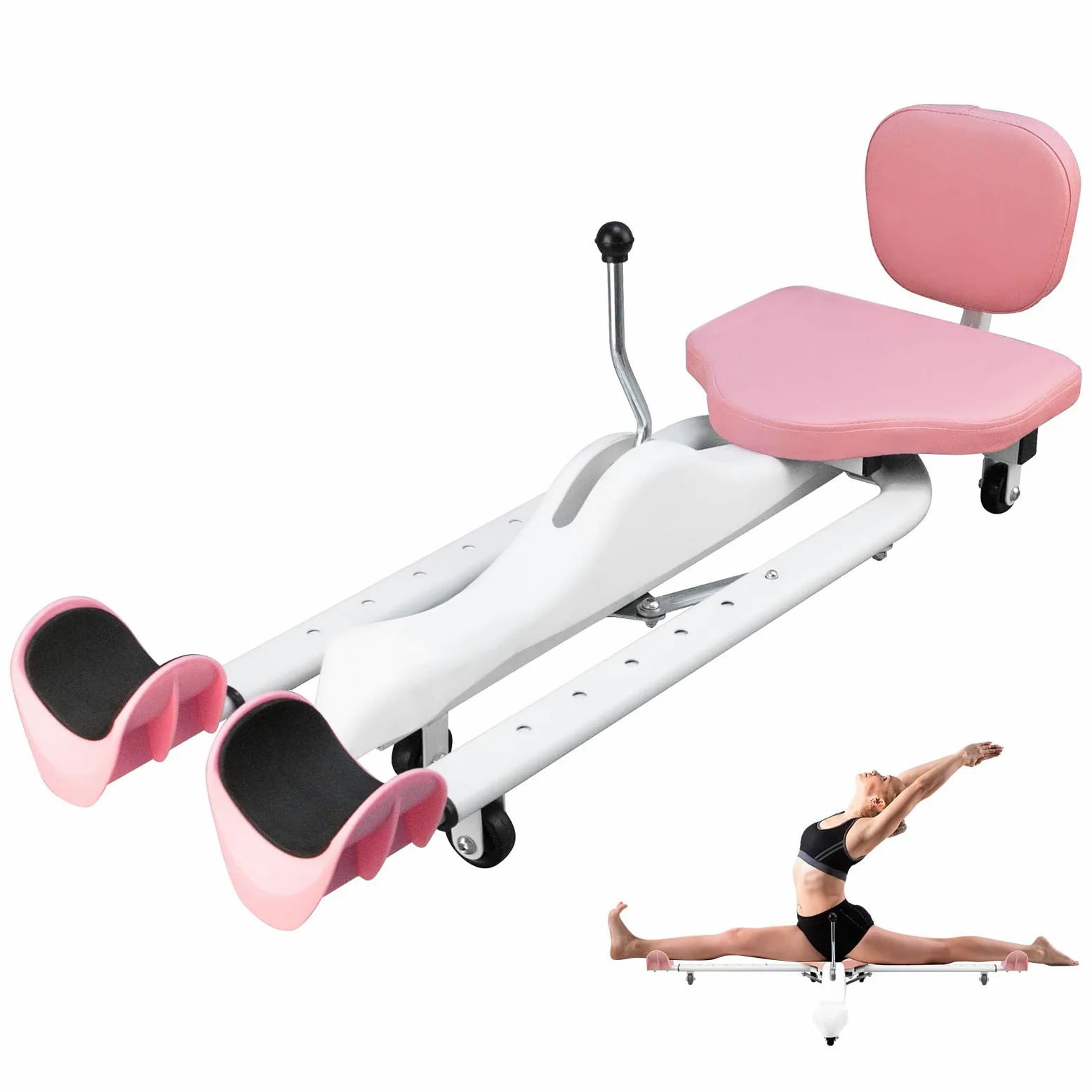 Estensore per gambe, Macchina per spaccata, Macchina estensore per allargamento gambe, 128-168cm Regolabile 0-180° Attrezzatura per stretching spaccata per Fitness, Danza, Yoga