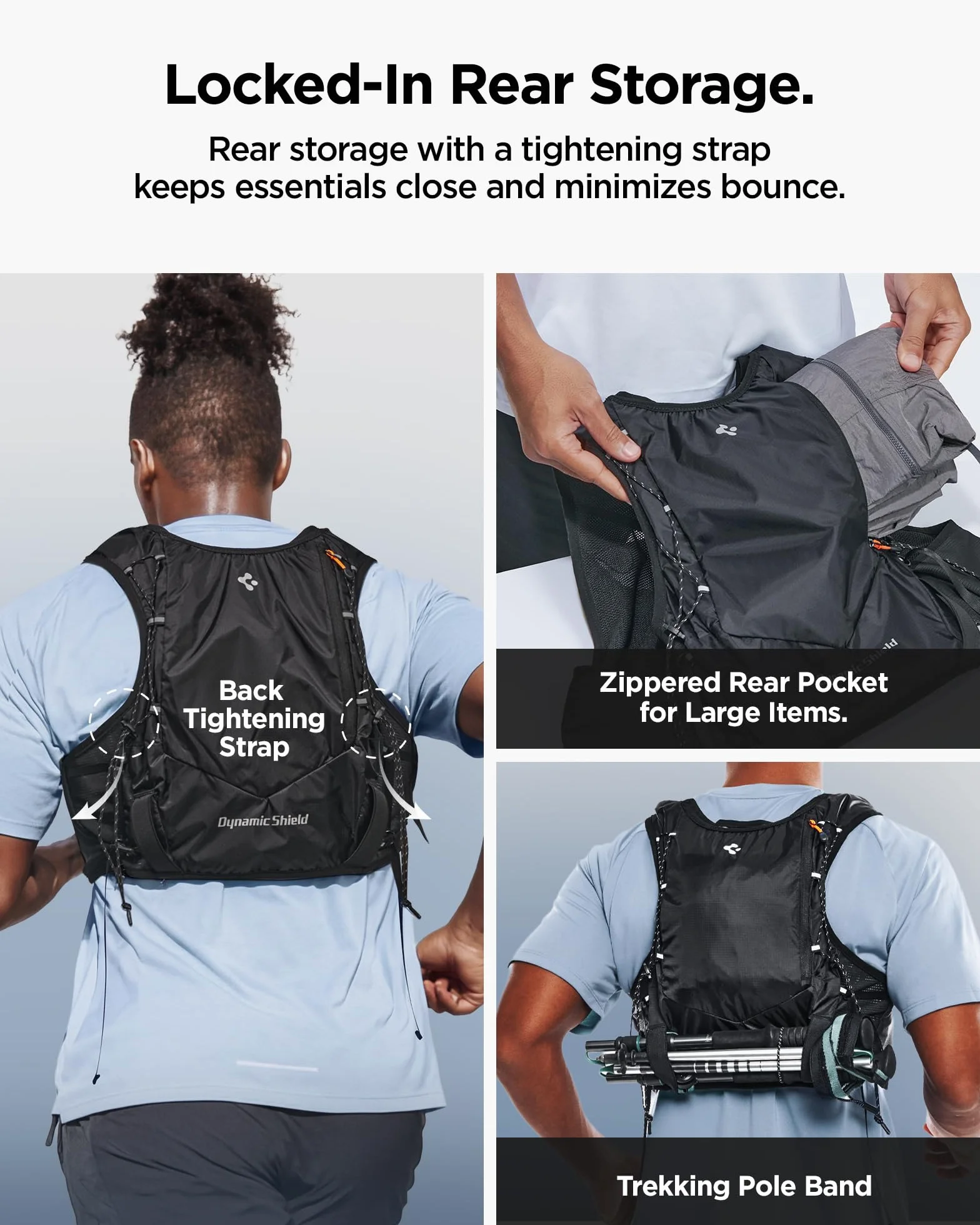 Spigen Gilet Running 5L con Flask 500ml, Supporto Smartphone, Vestibilità Regolabile M/L Active Black