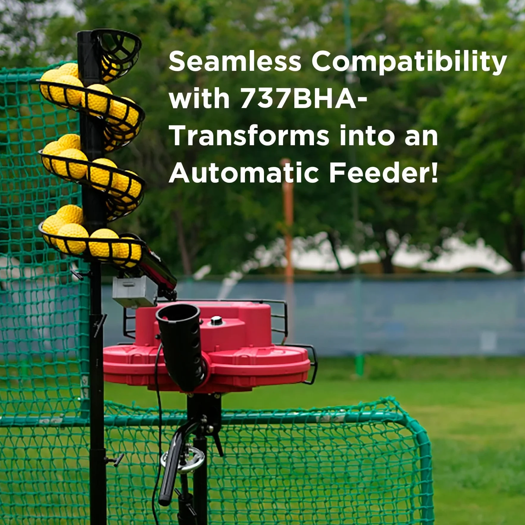 Furlihong 777BH-B Alimentatore automatico 2 in 1 per macchine da cricket e baseball e Soft Toss Trainer regolabile in altezza
