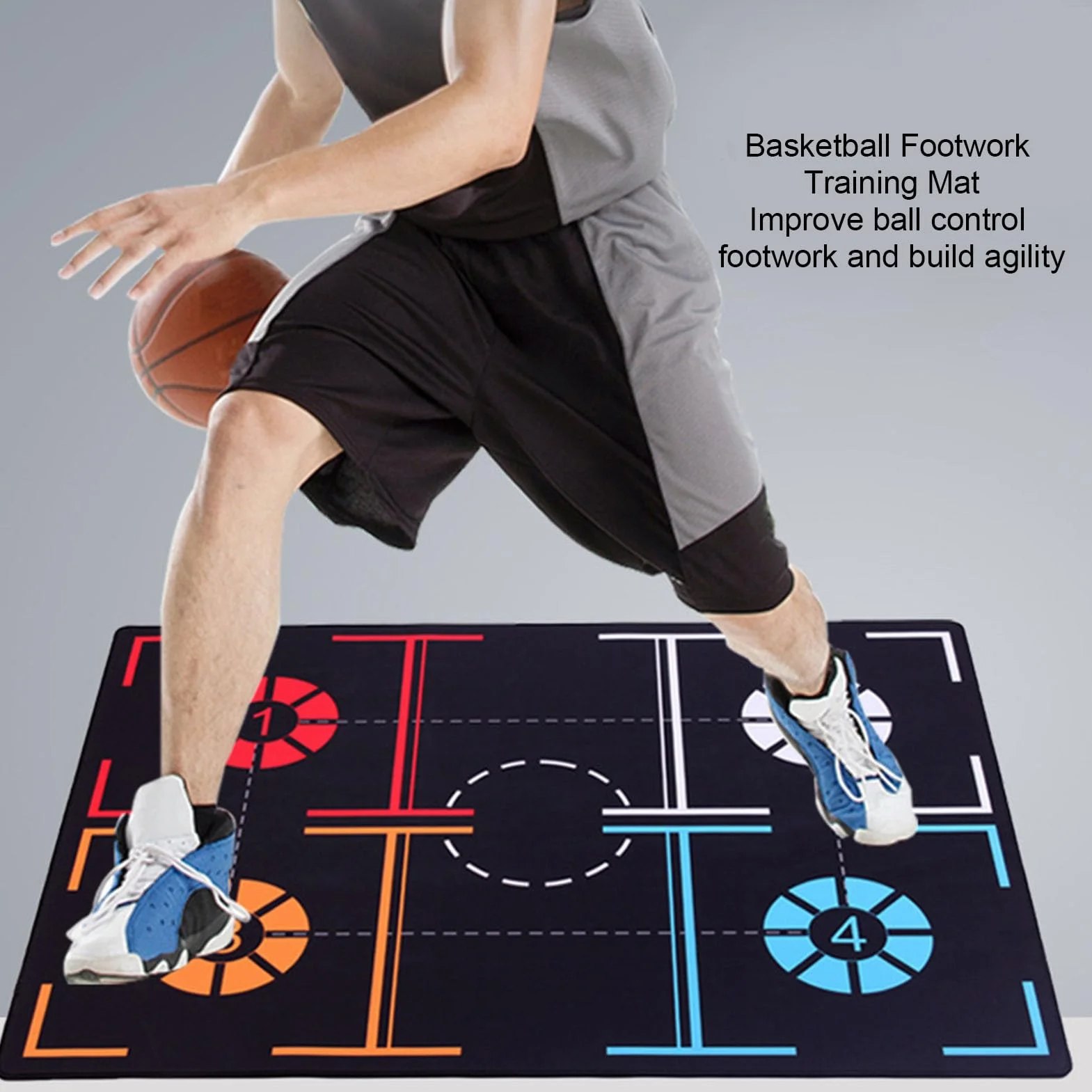 Tappeto Allenamento Pallacanestro 119x85cm Antiscivolo Bambini Interni Esterni